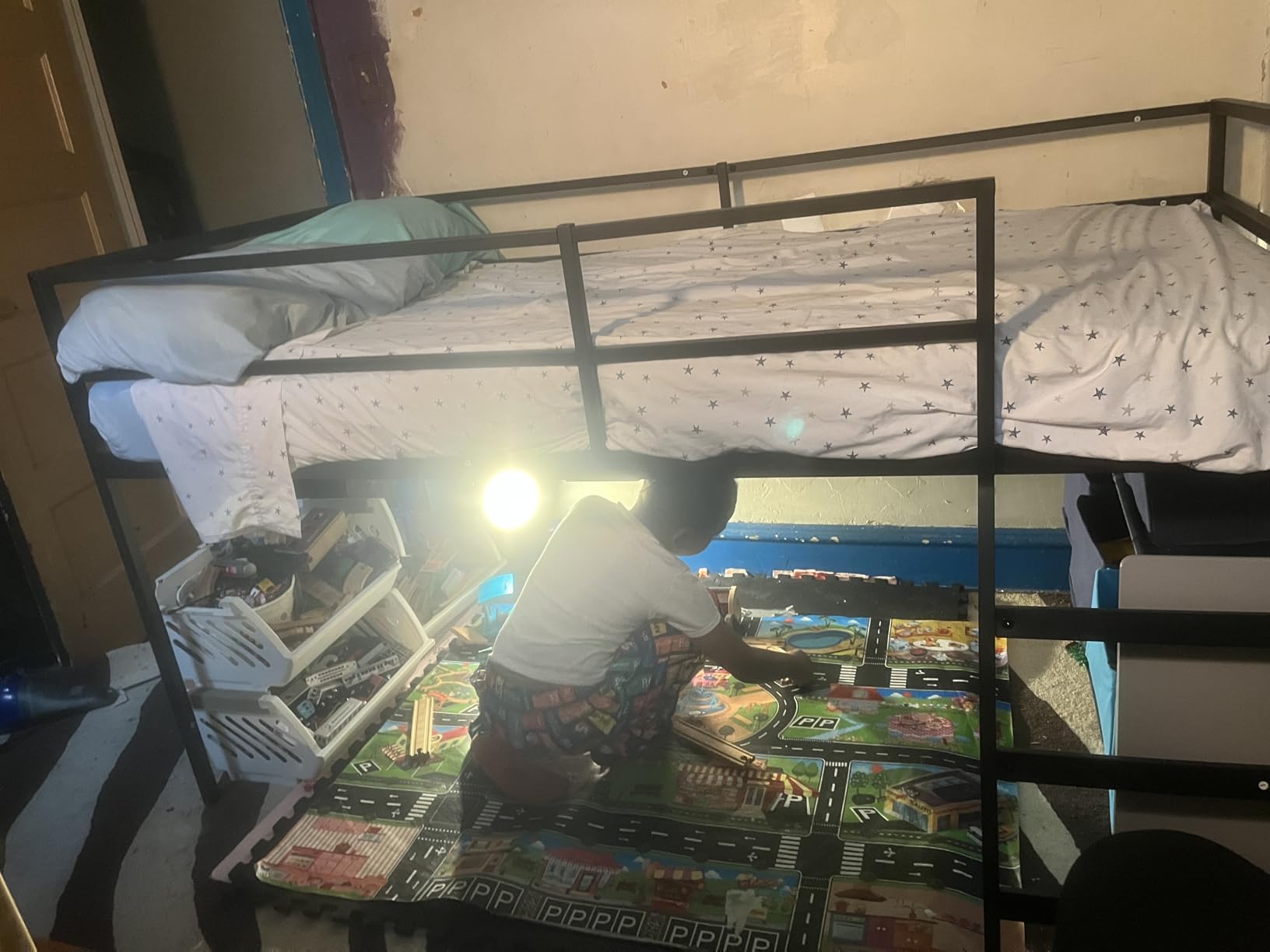 Lutown-Teen Loft Bed Twin Size with Stairs and Guard, White customer photo 1