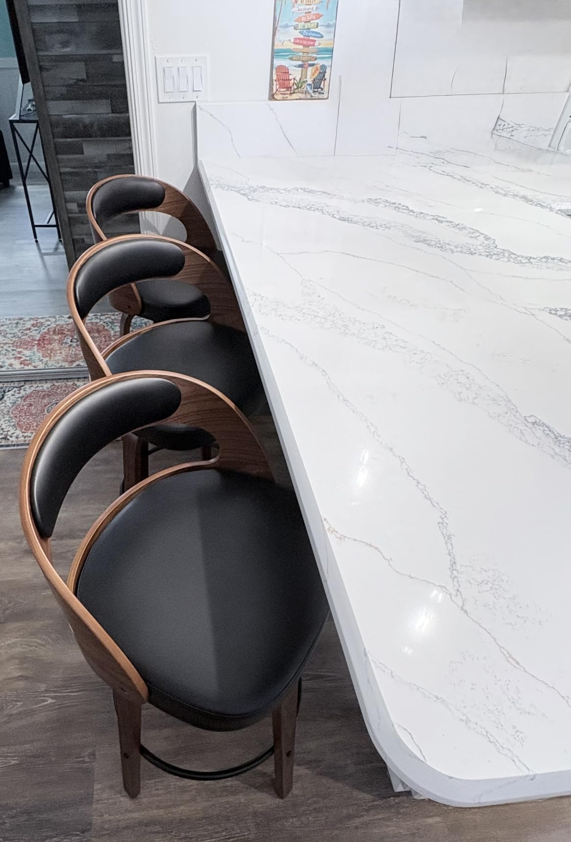 REONEY Swivel Bar Stools Set of 3, 26