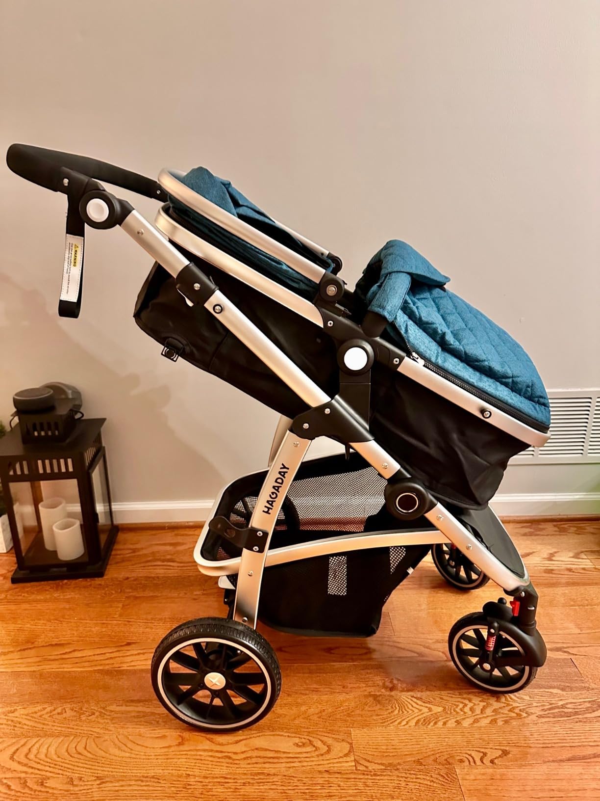 Baby Stroller, 2-in-1 Reversible Toddler Seat with Lie-Flat Mode, Foldable Infant Stroller with Canopy, One Button Brake, Adjustable Handle, Newborn Pushchair (Black B) customer photo 1
