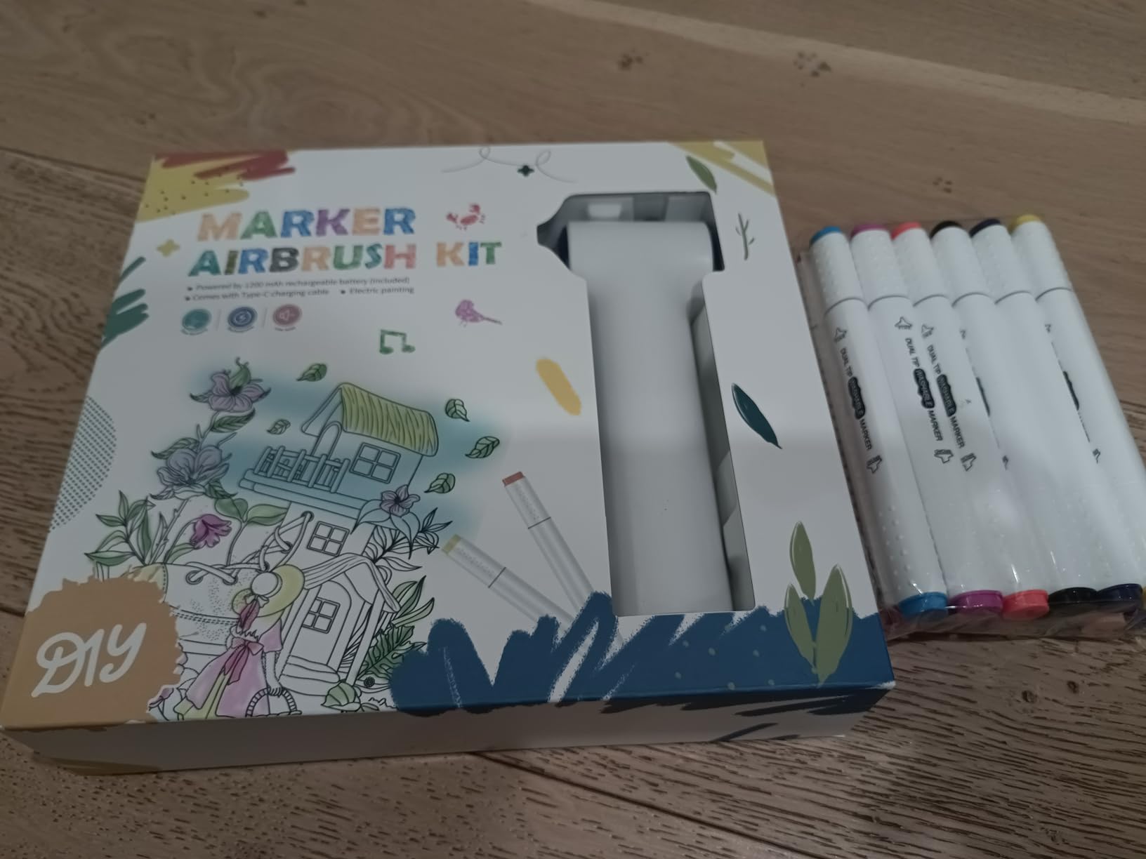 Airbrush Marker Kit for Kids, 24 Washable Markers, Ages 5-9 customer photo 2