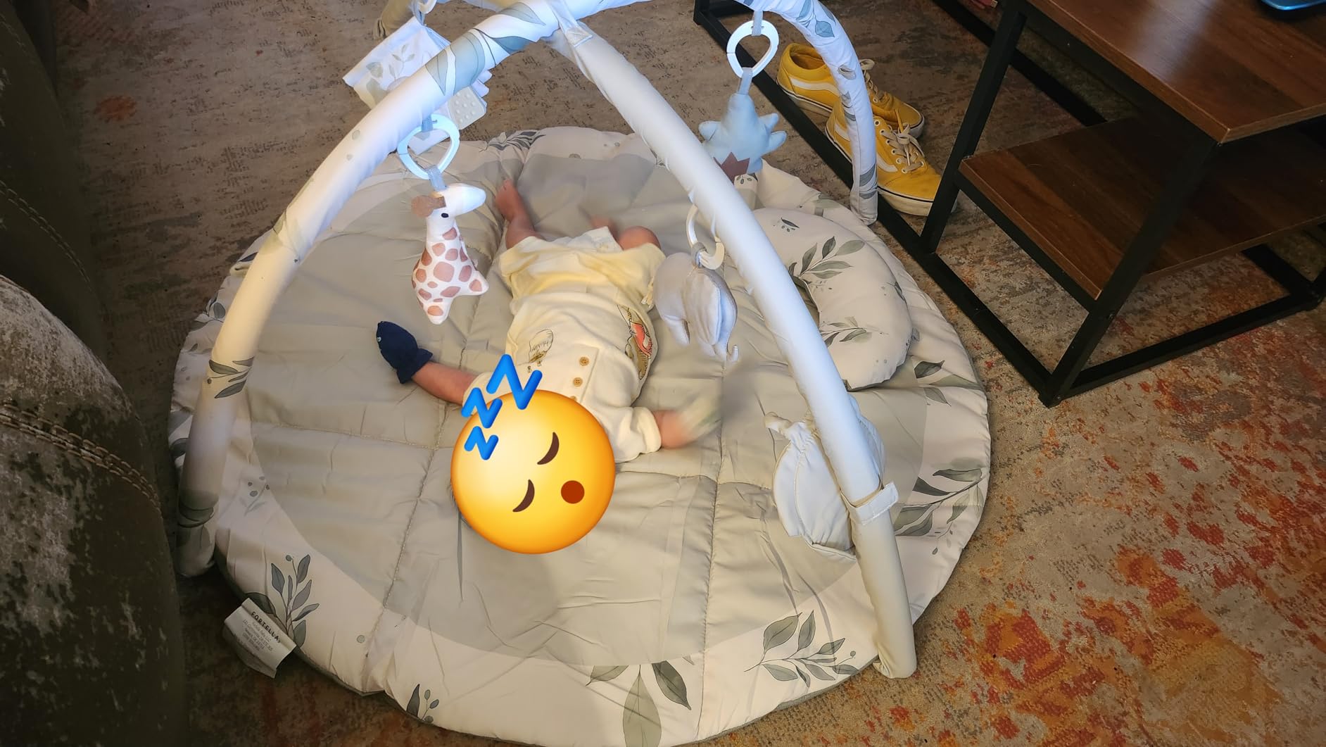 Fortella Baby Play Gym & Mat, Tummy Time Mat for Babies 0-12 Months, Green customer photo 2