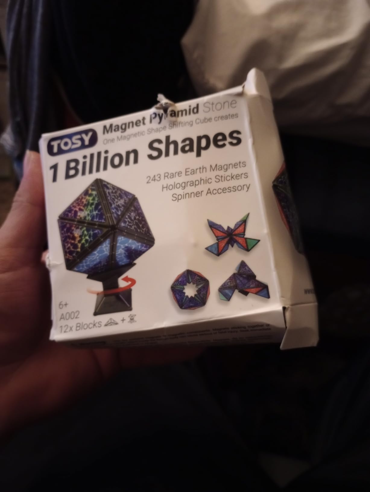 TOSY Magnet Pyramid Stone - 1 Cube Transforms into 1 Billion Shapes, 12 Pieces, 243 Rare Earth Magnets, Holographic Design Magnet Tiles Creative Puzzle STEM/STEAM Toy customer photo 2
