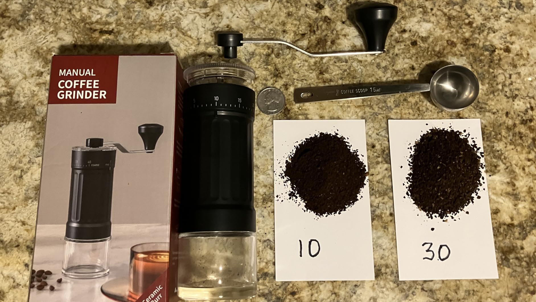 CEVING Mini Manual Coffee Grinder With 40 Adjustable Settings, Black customer photo 1