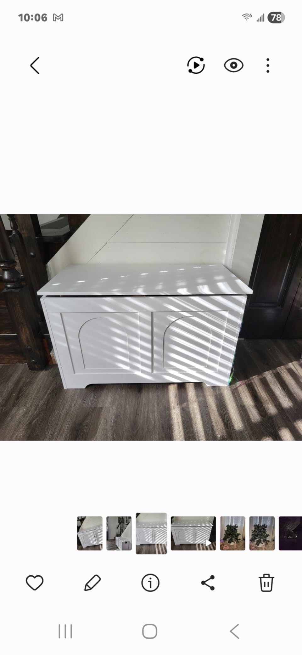 DINZI LVJ Storage Chest, Wooden Toy Box, White 47.2