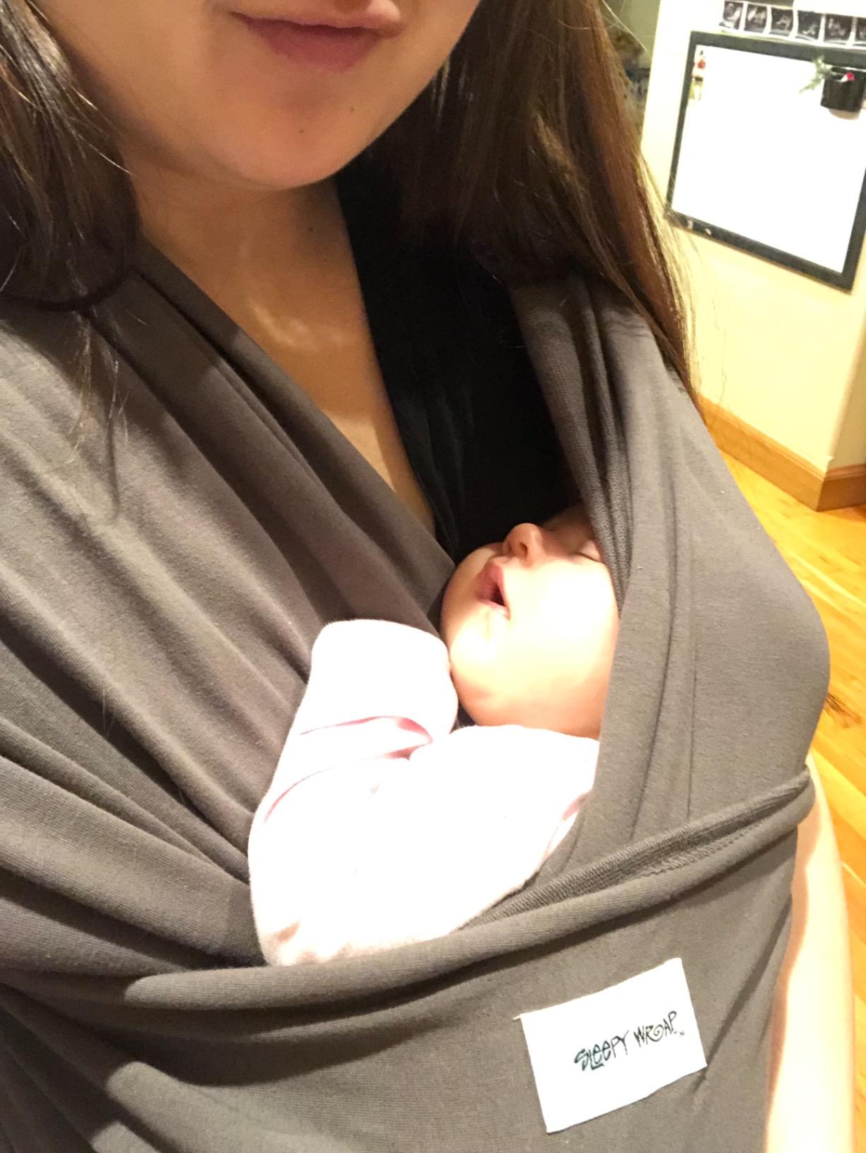 Sleepy Wrap Baby Carrier Wrap for Infants 7-35lbs, Lightweight, Pink customer photo 2