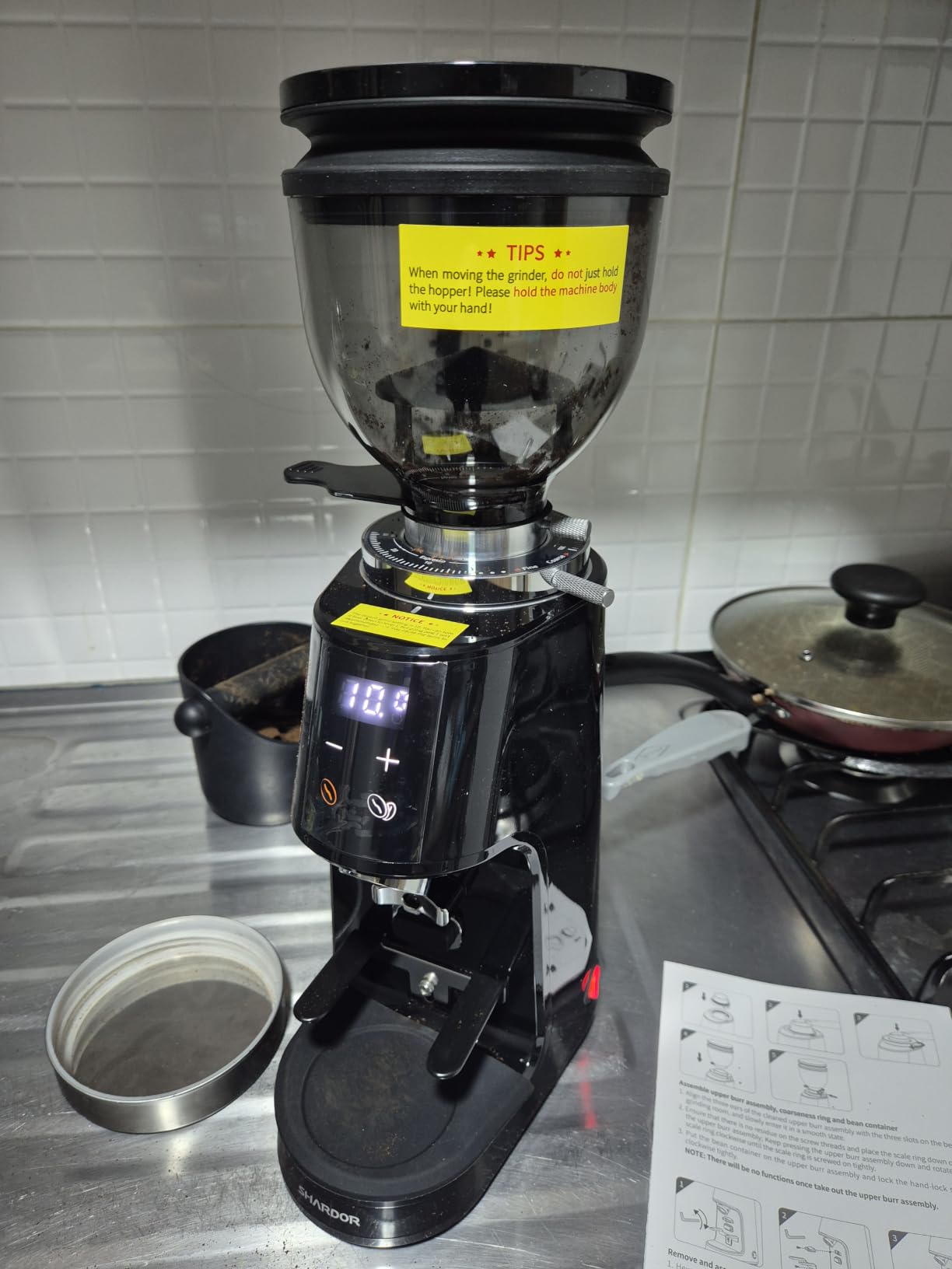 SHARDOR 64mm Flat Burr Coffee Grinder, 100 Settings, Anti-Static, Black customer photo 2