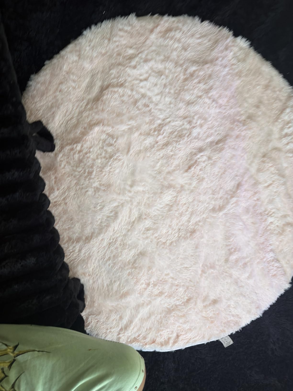 Light Pink Fluffy Round Rug Circle Area Rugs 4ft for Girls Kids Bedroom customer photo 1