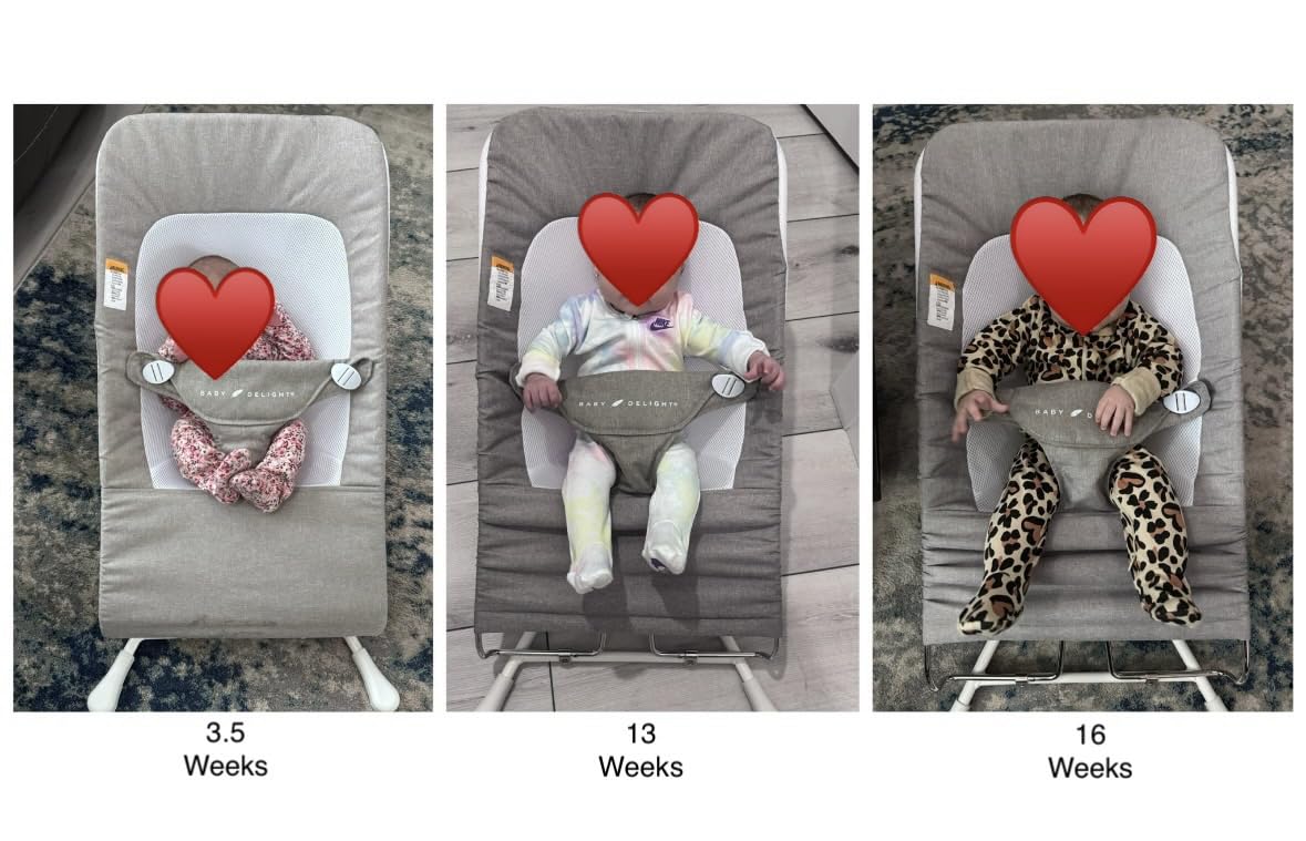 Baby Delight Highland Baby Bouncer, Sage Tweed | For Infants 0 – 6 Months, 3-Position Recline, Adjustable 3-Point Harness, Secure Locking Mechanism, Folds Flat customer photo 2