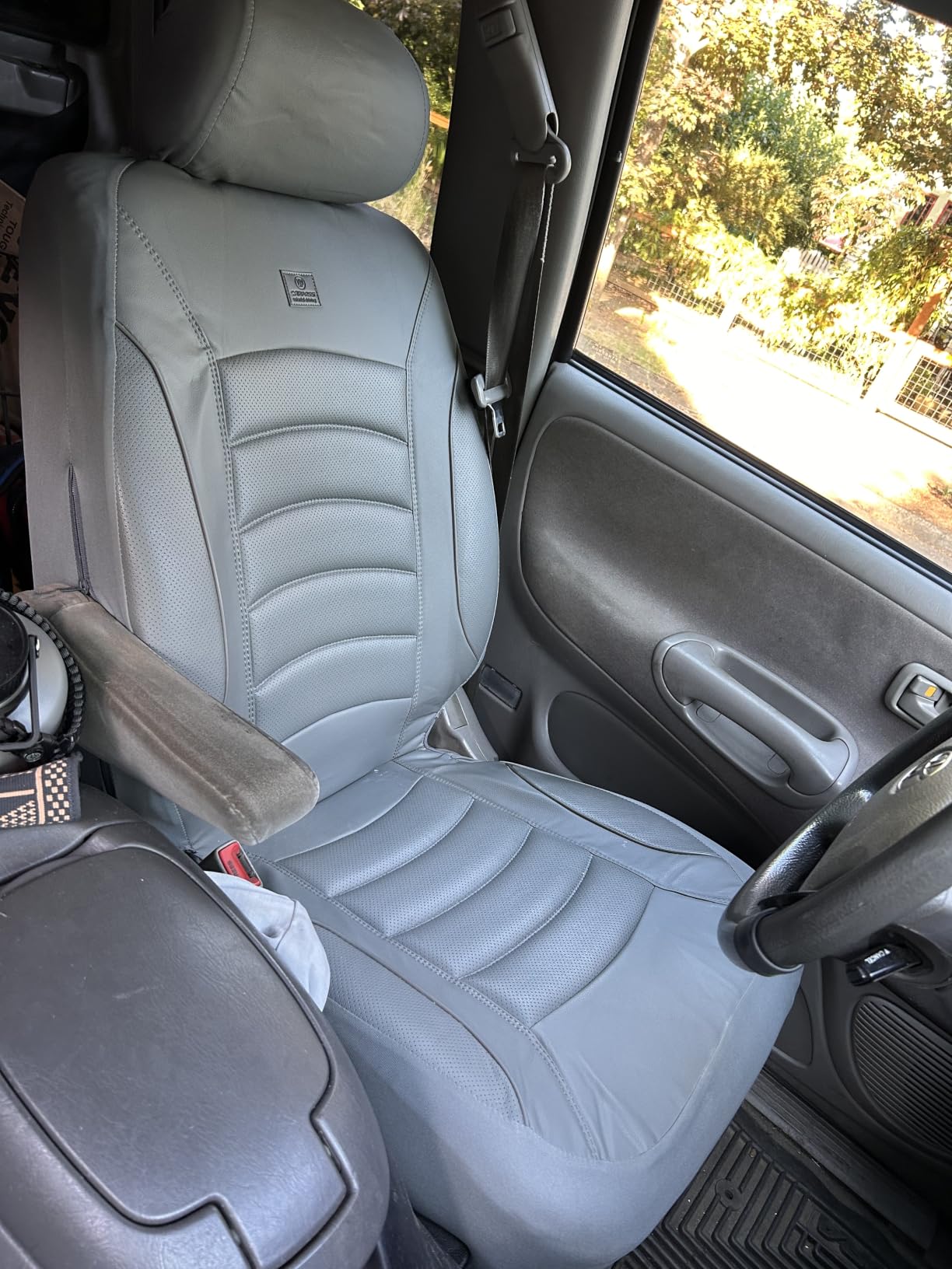 CAR PASS Comfortable 3D Foam Mesh Leather Car Seat Covers Front, Air Cool Mesh Breathable Front Seat Covers for Car, Universal Fit for SUV Truck Sedan Automotive, Airbag Compatible,Black Gray customer photo 1