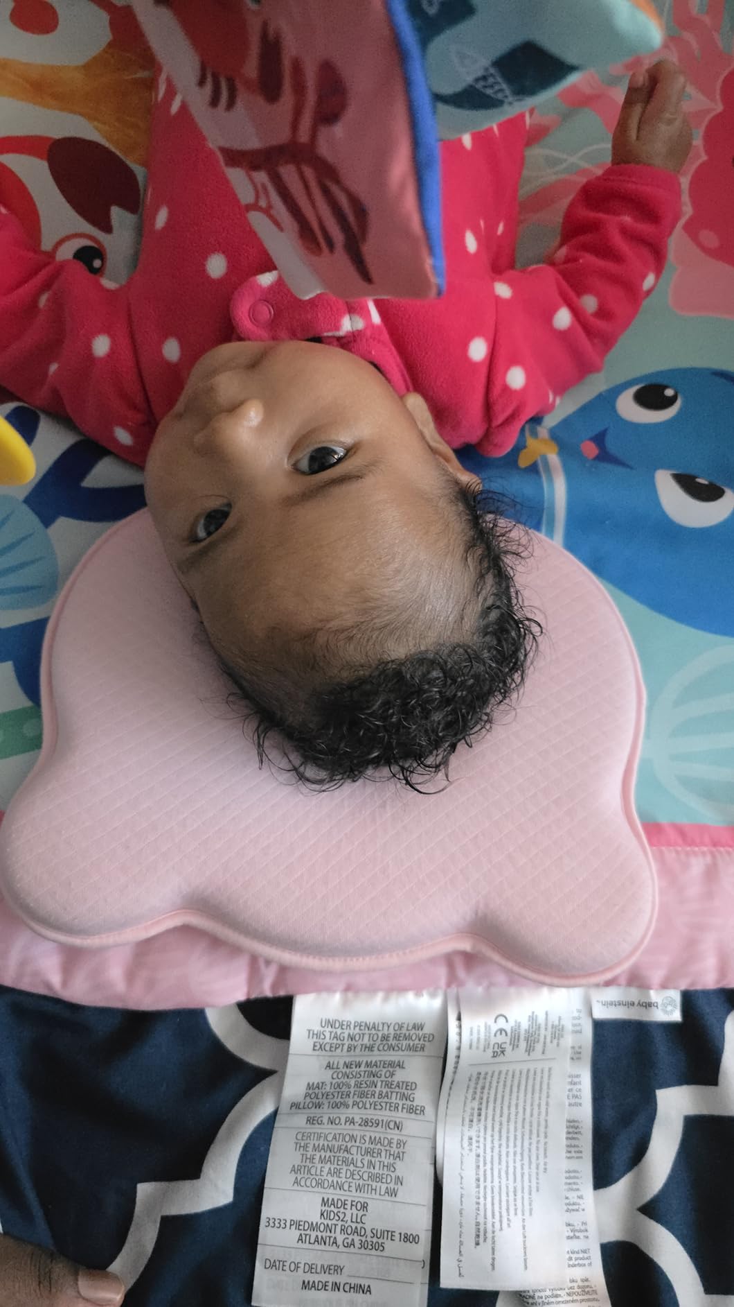 Soft and Breathable Baby Pillow with Memory Foam and Bear Design (Pink) customer photo 2