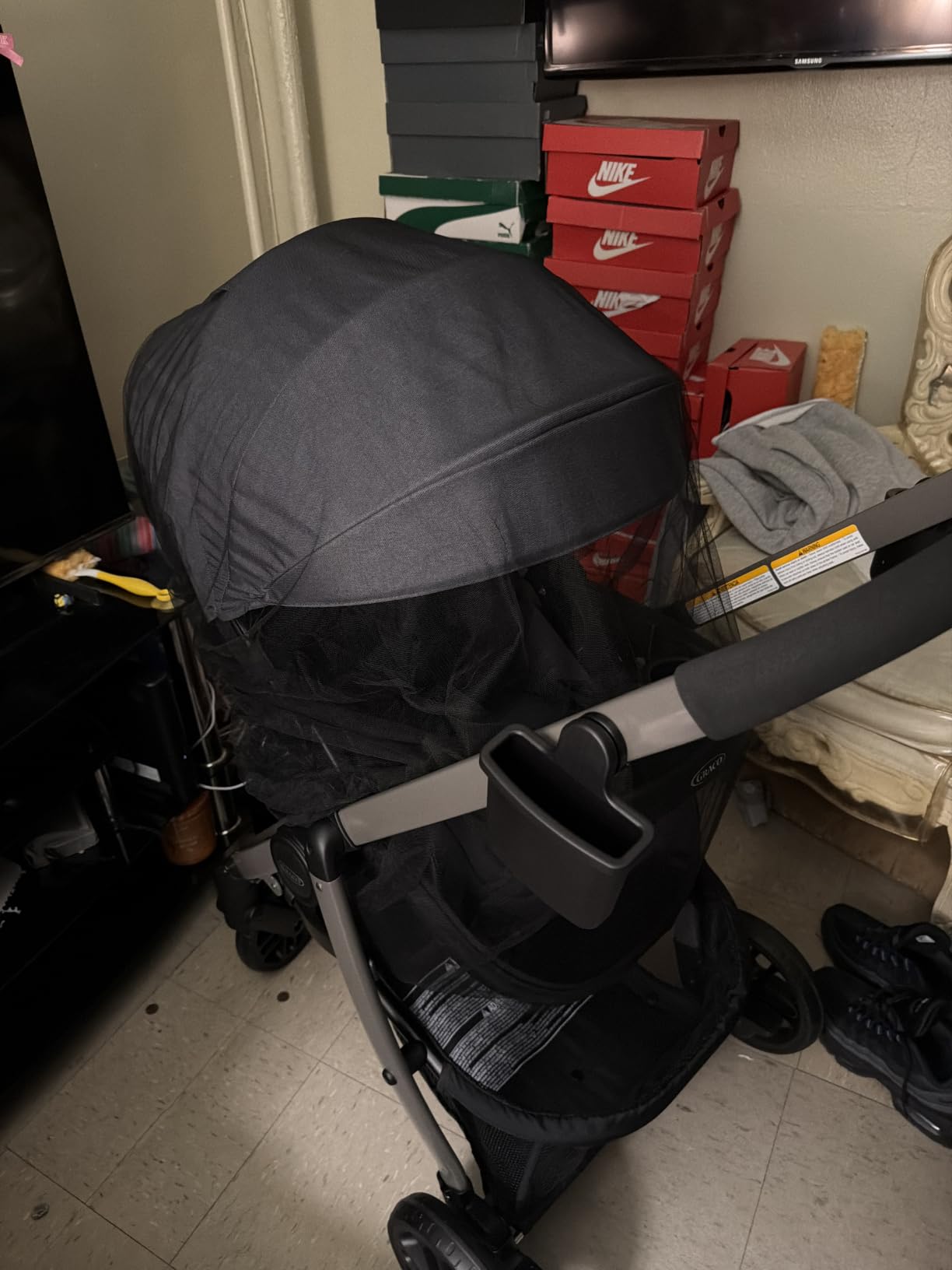 Graco Modes Pramette Travel System, Car Seat and Stroller Combo, Includes SnugRide LX Infant Car Seat and Baby Stroller with True Pram Mode, Reversible Seat, One Hand Fold, Extra Storage, Lilac Mod customer photo 1