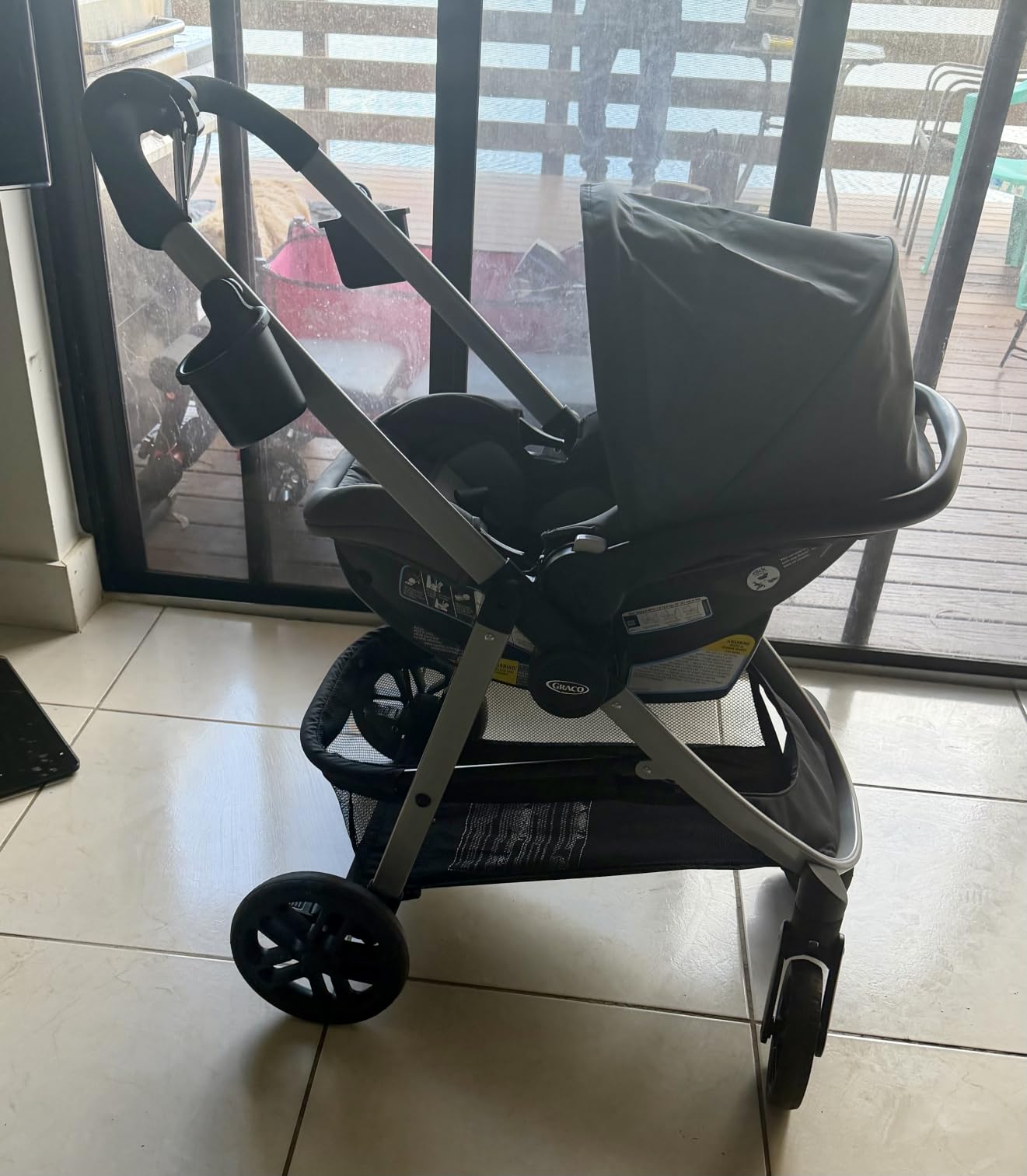 Graco Modes Pramette Travel System, Car Seat and Stroller Combo, Includes SnugRide LX Infant Car Seat and Baby Stroller with True Pram Mode, Reversible Seat, One Hand Fold, Extra Storage, Lilac Mod customer photo 2