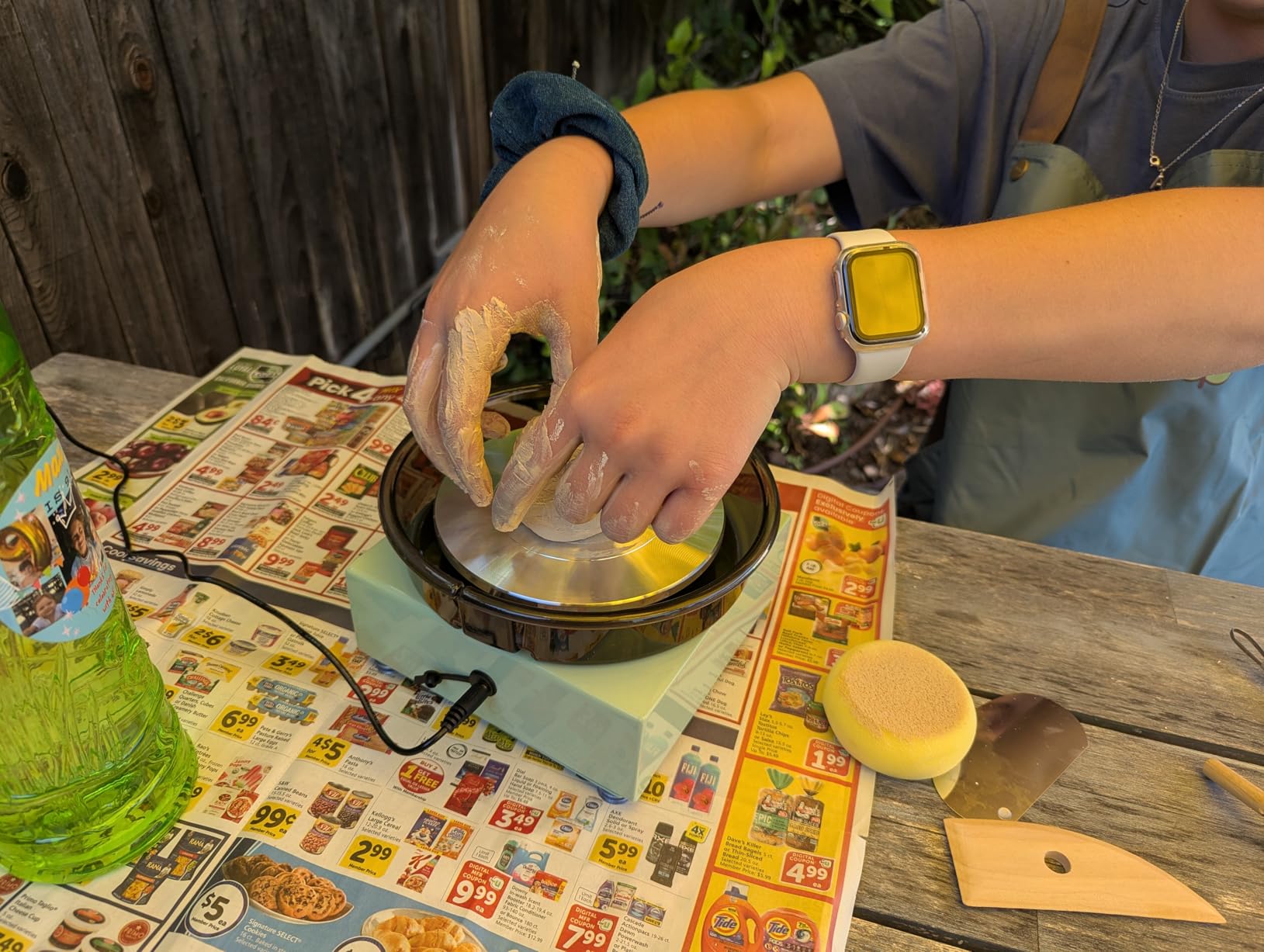 Mini Pottery Wheel for Kids, Beginners, Adults, All-in-one Kit customer photo 1