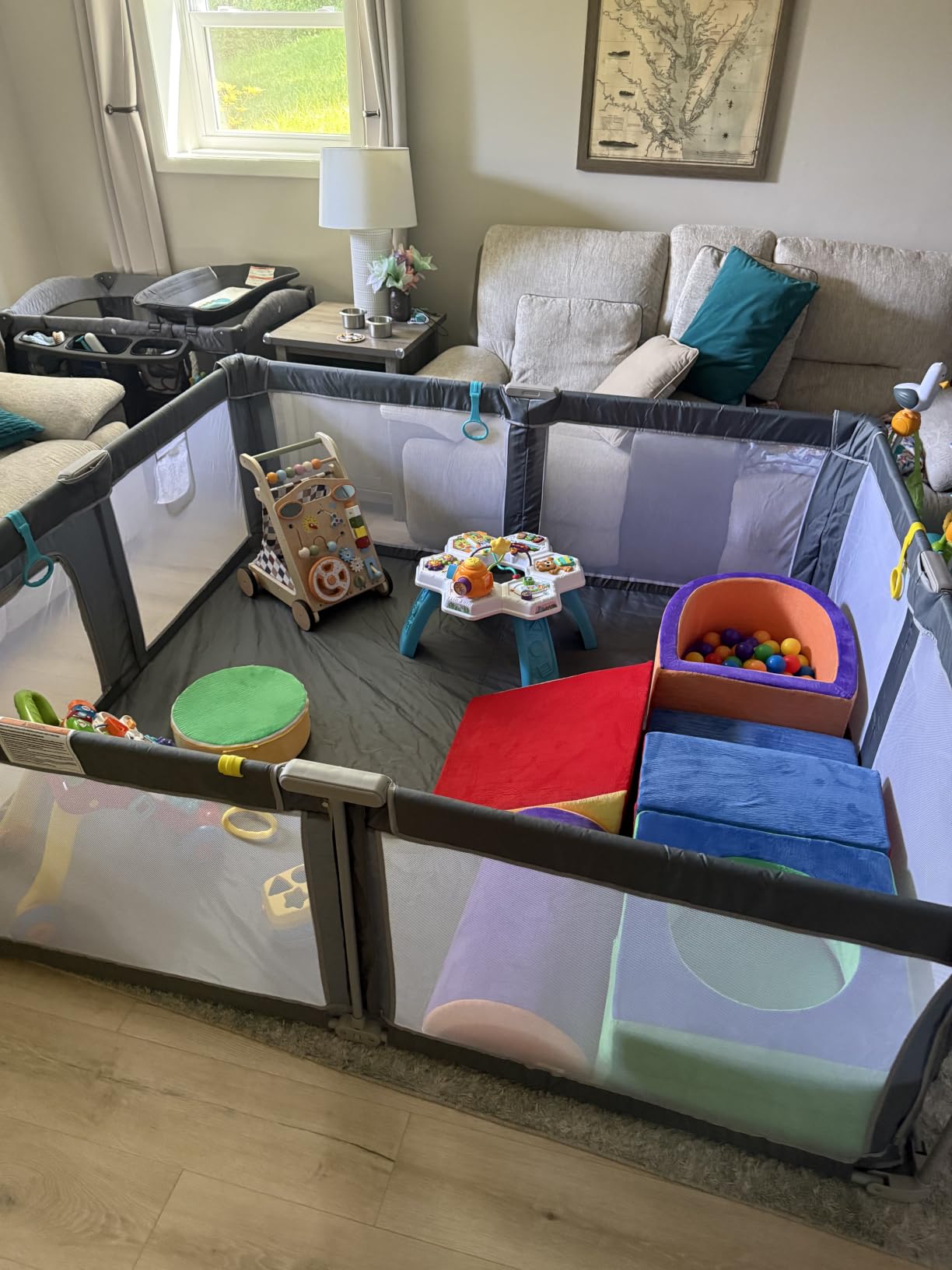OMZER Foldable Baby Playpen, 71x79 Inch Extra Large Collapsible Play Yard customer photo 2