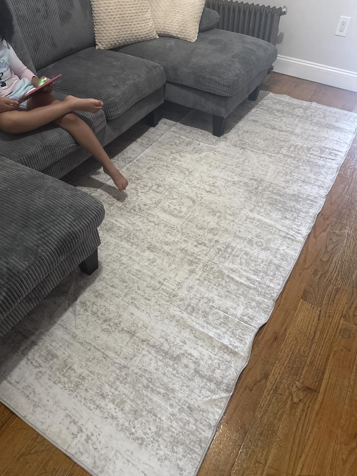 Pink Washable Rugs 5x7 Area Rugs for Living Room,Bedroom,Nursery,Carpet customer photo 2