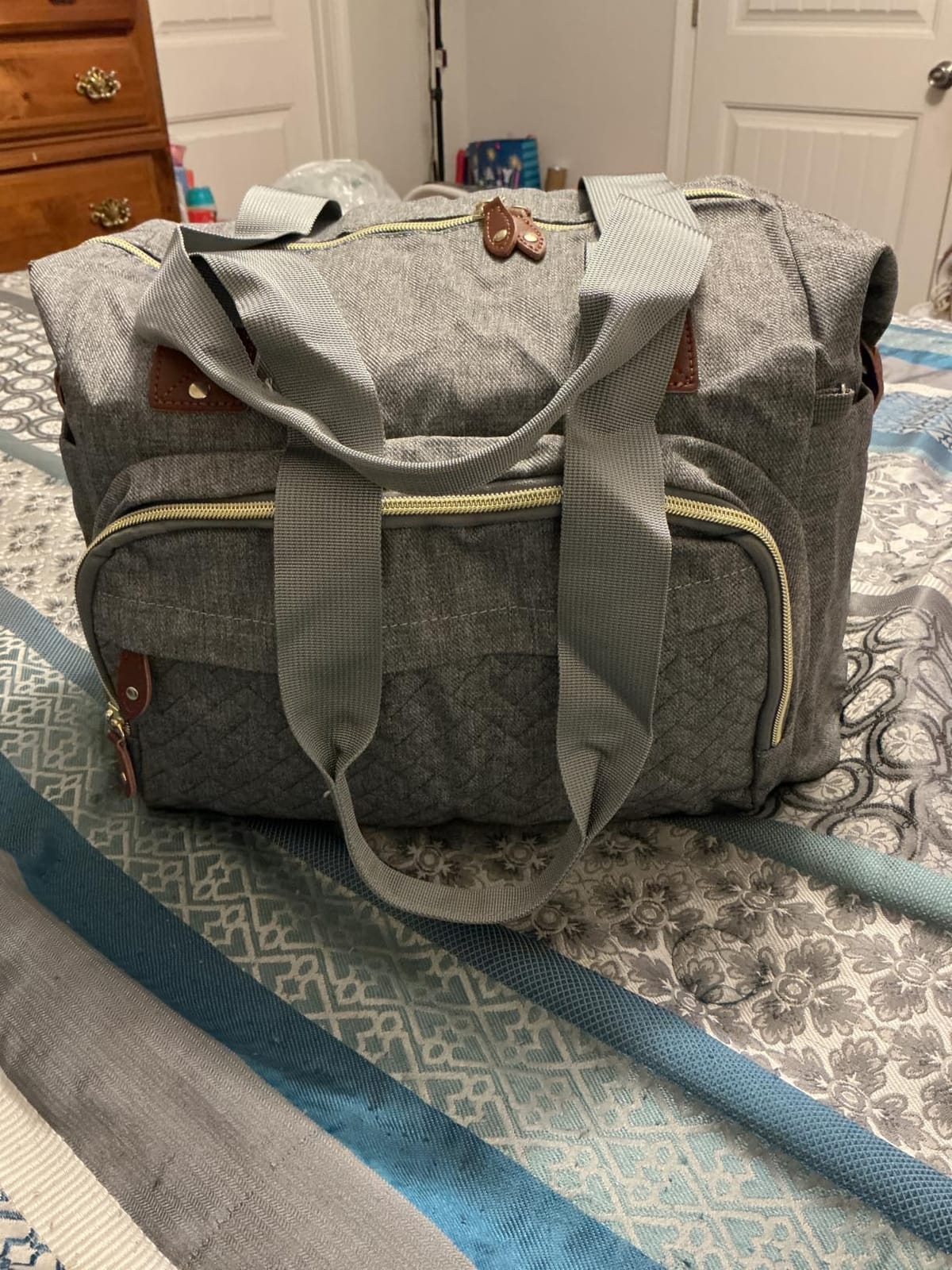 Tenot Diaper Bag Tote, Baby Bags with Pacifier Case Black customer photo 1
