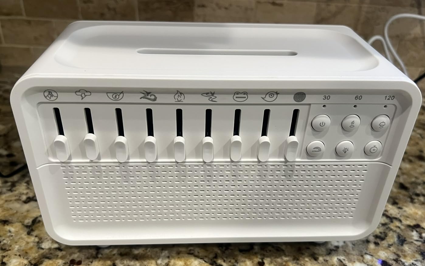 White Noise Night Light Humidifier, 3-in-1 White Noise Sound Machine Humidifier with 8 Ambient Sounds, Diffuser Sound Box Powered by USB, Sleep Sound Machine for Home Office, Timer customer photo 1