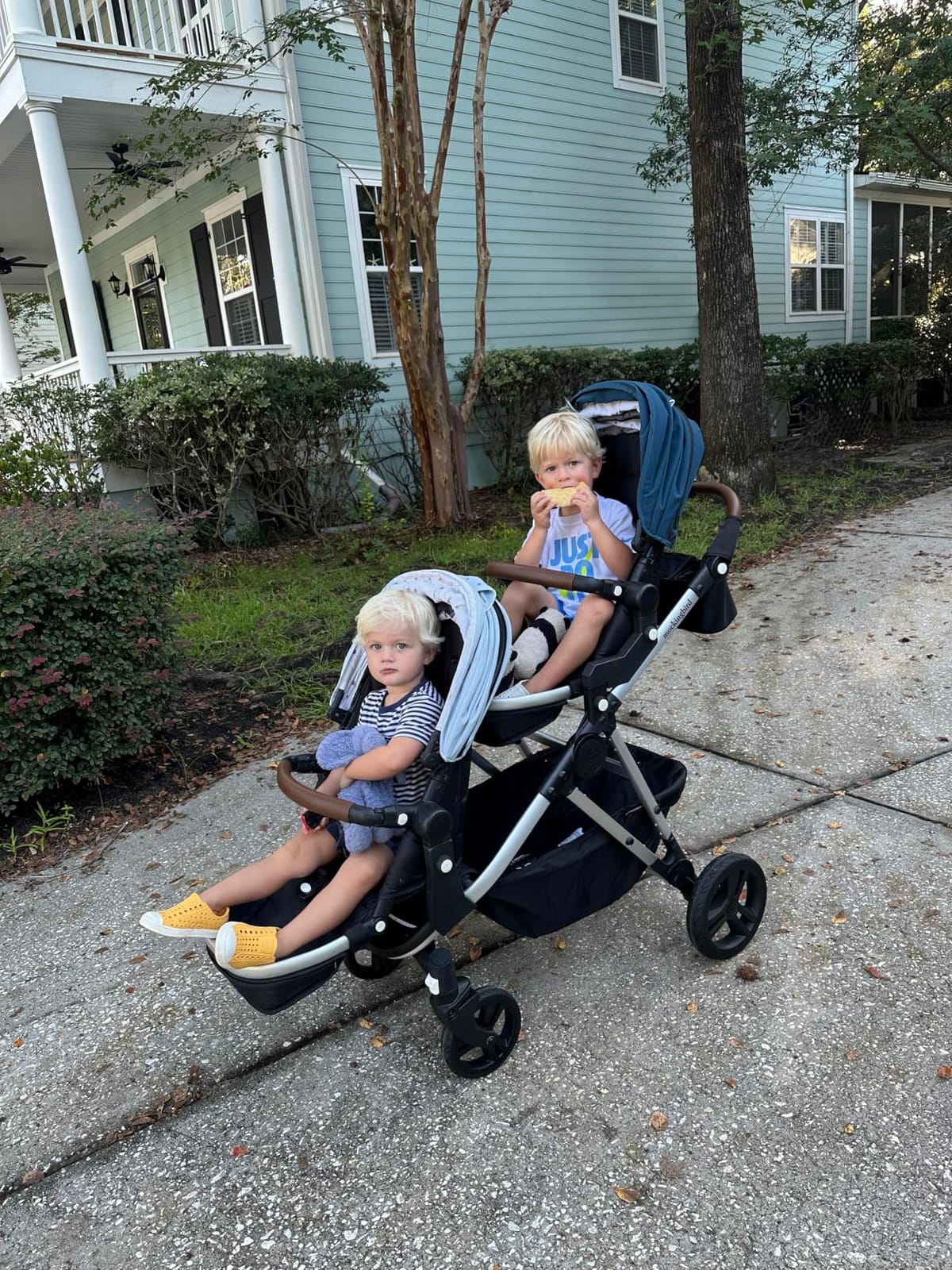 Mockingbird 3.0 Single-to-Double Convertible Stroller, Stone Blue customer photo 2