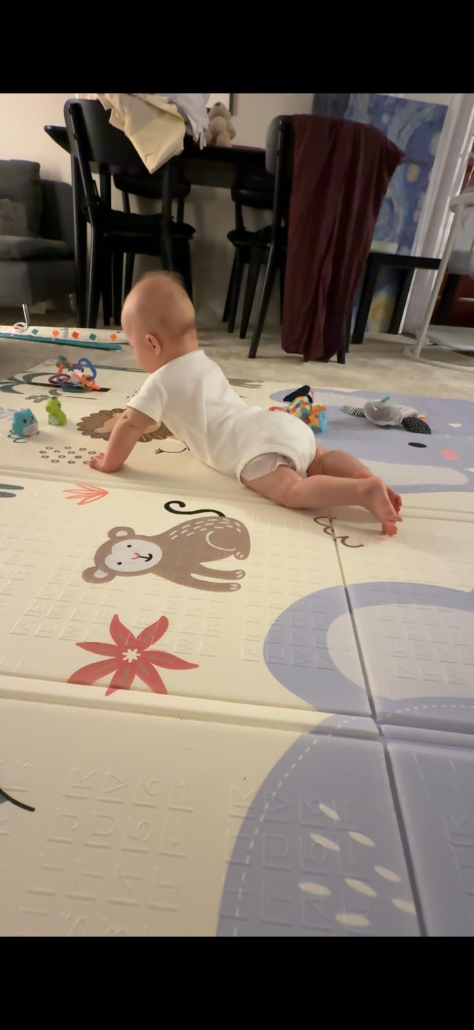 Noonkty 71x59 Foldable Foam Baby Play Mat for Floor, Babies Activity Tummy Time Playmat, Kids Non Toxic Foam Thick Play Mat for Baby, Toddlers, Waterproof & Anti-Slip Crawling Mats customer photo 2