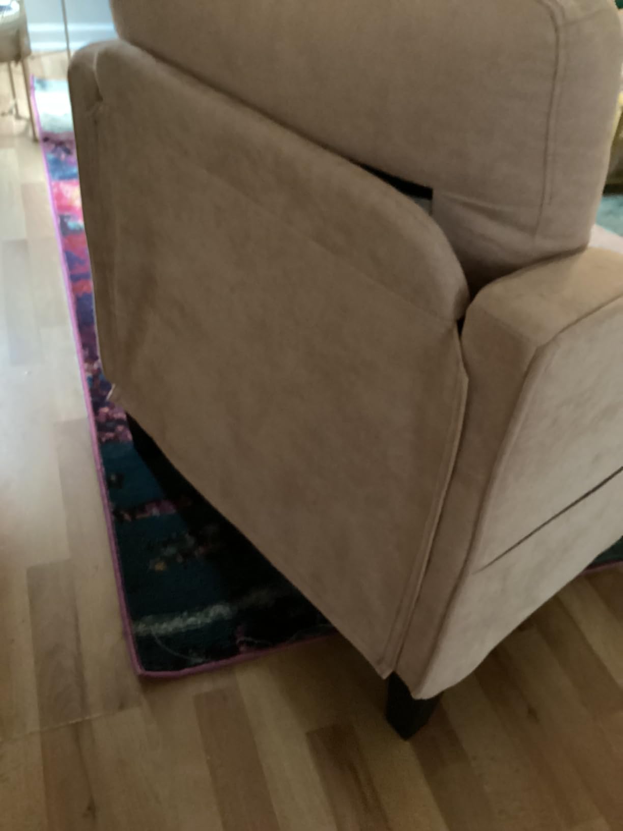 Accent Chair for Living Room, Mid Century Modern Reading Chair for Bedroom, Upholstered Armchair with Side Pockets, Comfy Single Sofa Side Chair for Office, Apartment, Small Room, Teal Green customer photo 2