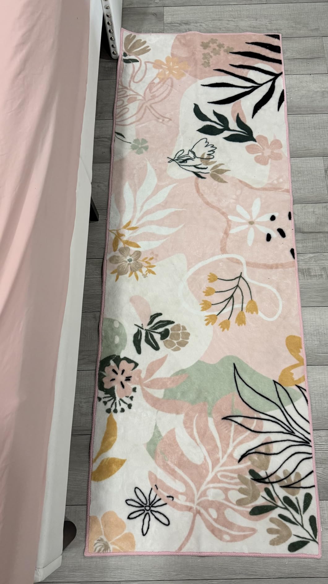 Joiedomi 5x7 Area Rugs for Living Room Non-Slip Washable Rug with Rubber Backing Large Soft Art Floral Carpet for Bedroom Kids Nursery Dining Room (Pink) customer photo 2