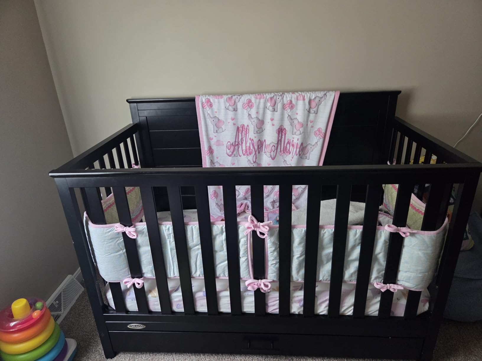 Graco Tristan 5-in-1 Convertible Crib with Drawer, Frosted Oat customer photo 1