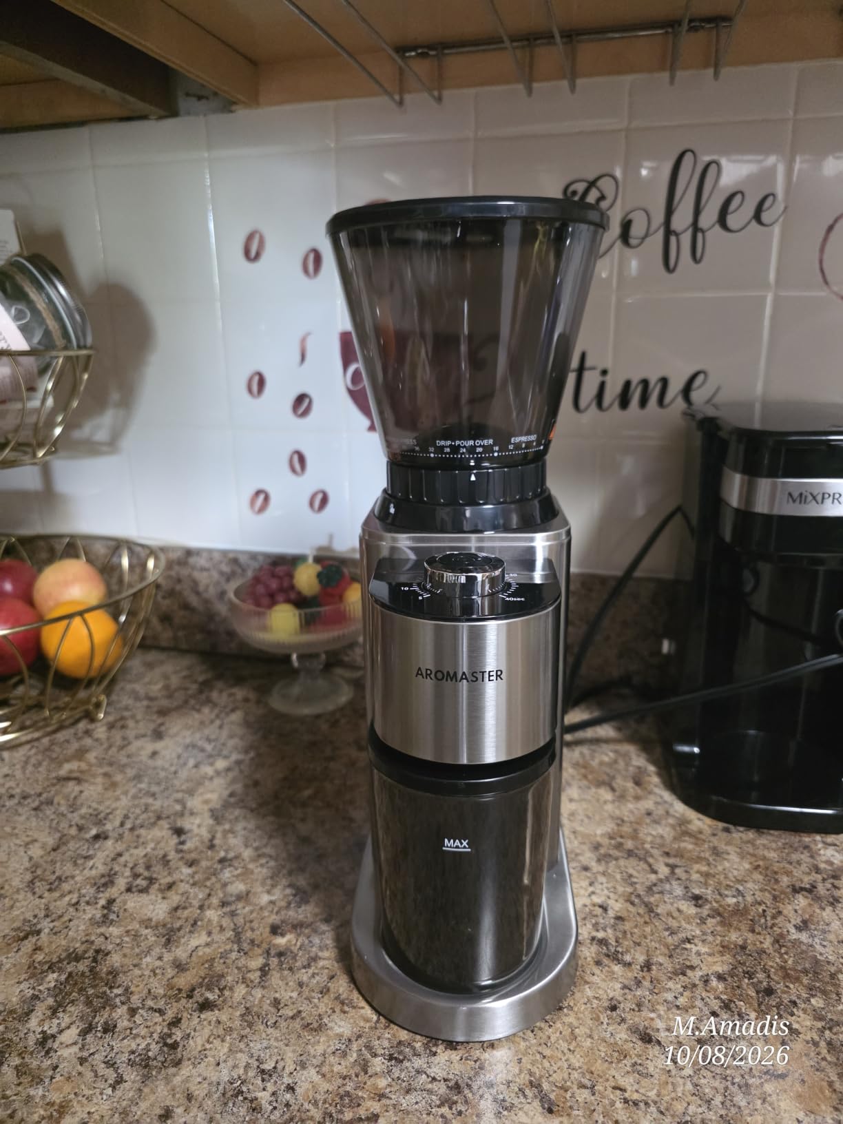 Aromaster Burr Coffee Bean Grinder, 48 Settings, Anti-Static, Black customer photo 1