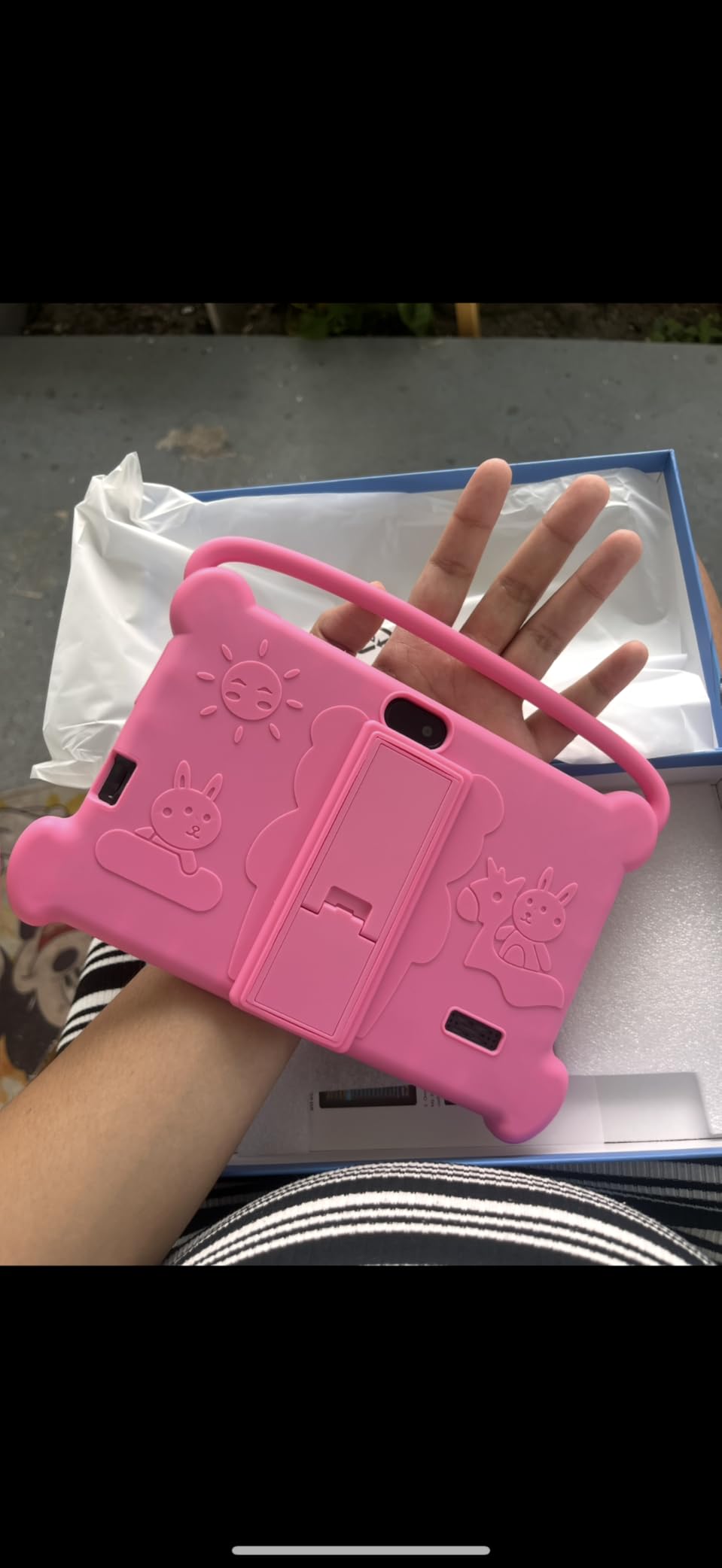 Kids Tablet 7 inch 3-9 for Kids,32GB ROM Toddler with Shockproof Case,Kids Android Software Installed Netflix,YoutTube, aiwawa Apps Parent Controls,Dual Camra, WiFi,FM, GPS (Pink) customer photo 2