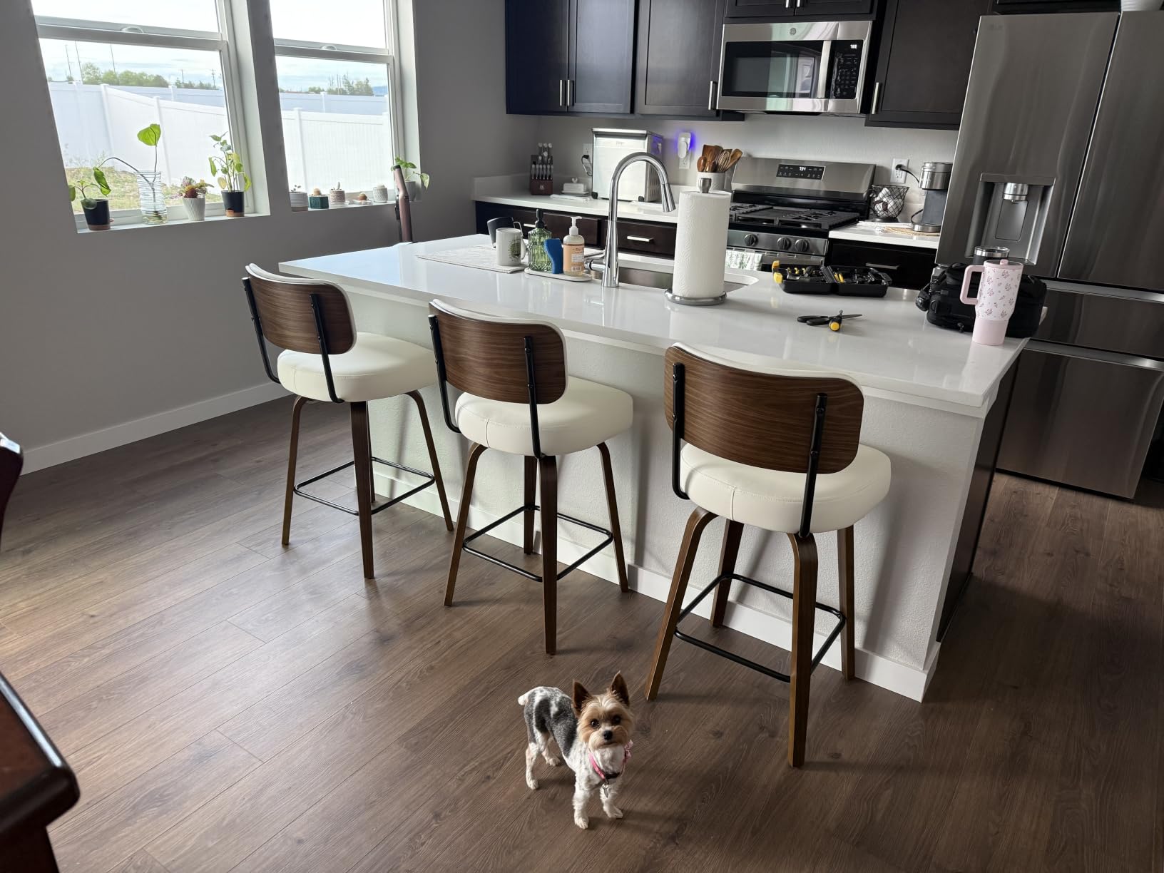 Swivel Bar Stools Set of 3, 26