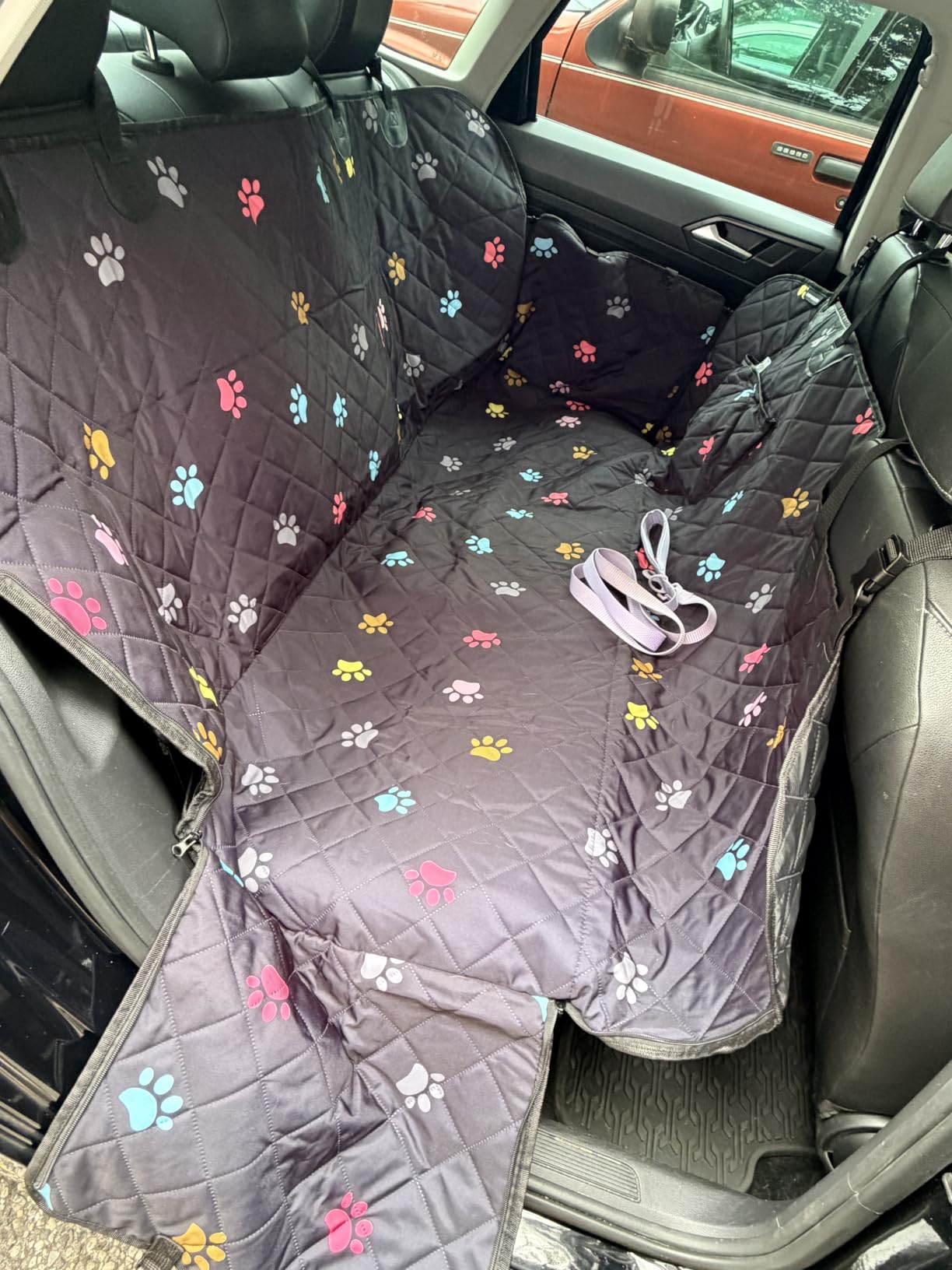URPOWER Hard Bottom Dog Car Seat Cover for Back Seat, Waterproof Hammock customer photo 1