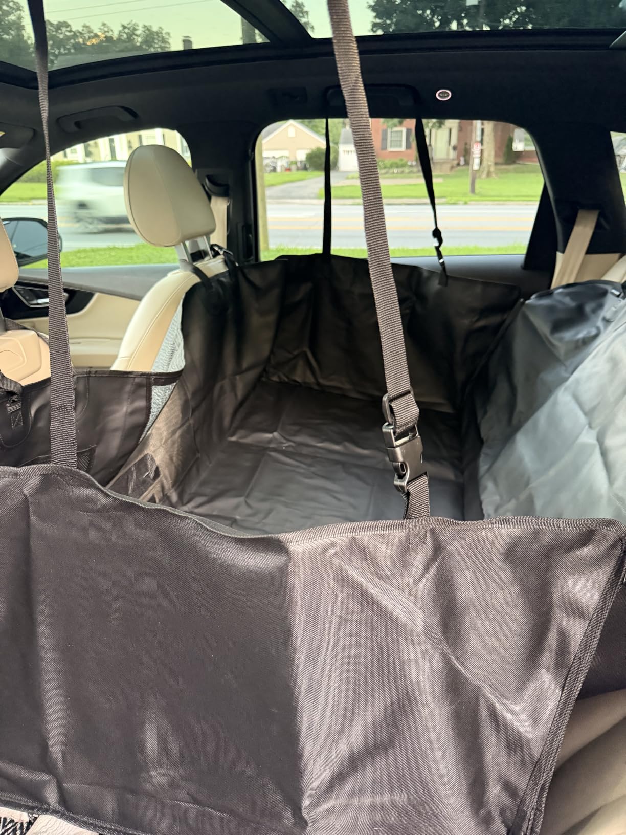 URPOWER Hard Bottom Dog Car Seat Cover for Back Seat, Waterproof Hammock customer photo 2