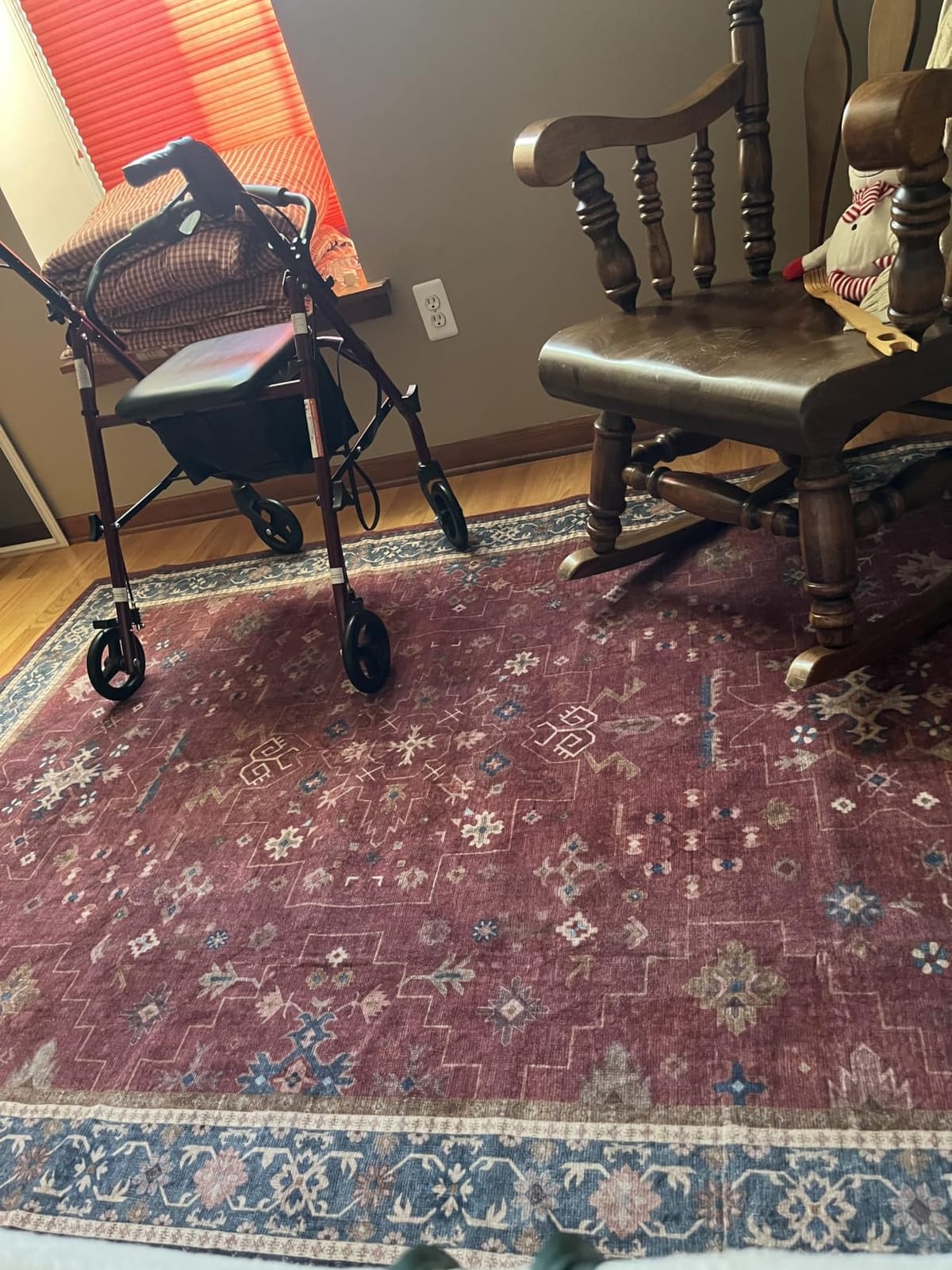 Washable 5x7 Blue Rugs for Kids Room, Boho 5 x 7 Nursery Rug Boys, Colorful Eclectic Low-Pile Carpet for Bedroom, Dining Table, Non-Slip with Rubber Back customer photo 2