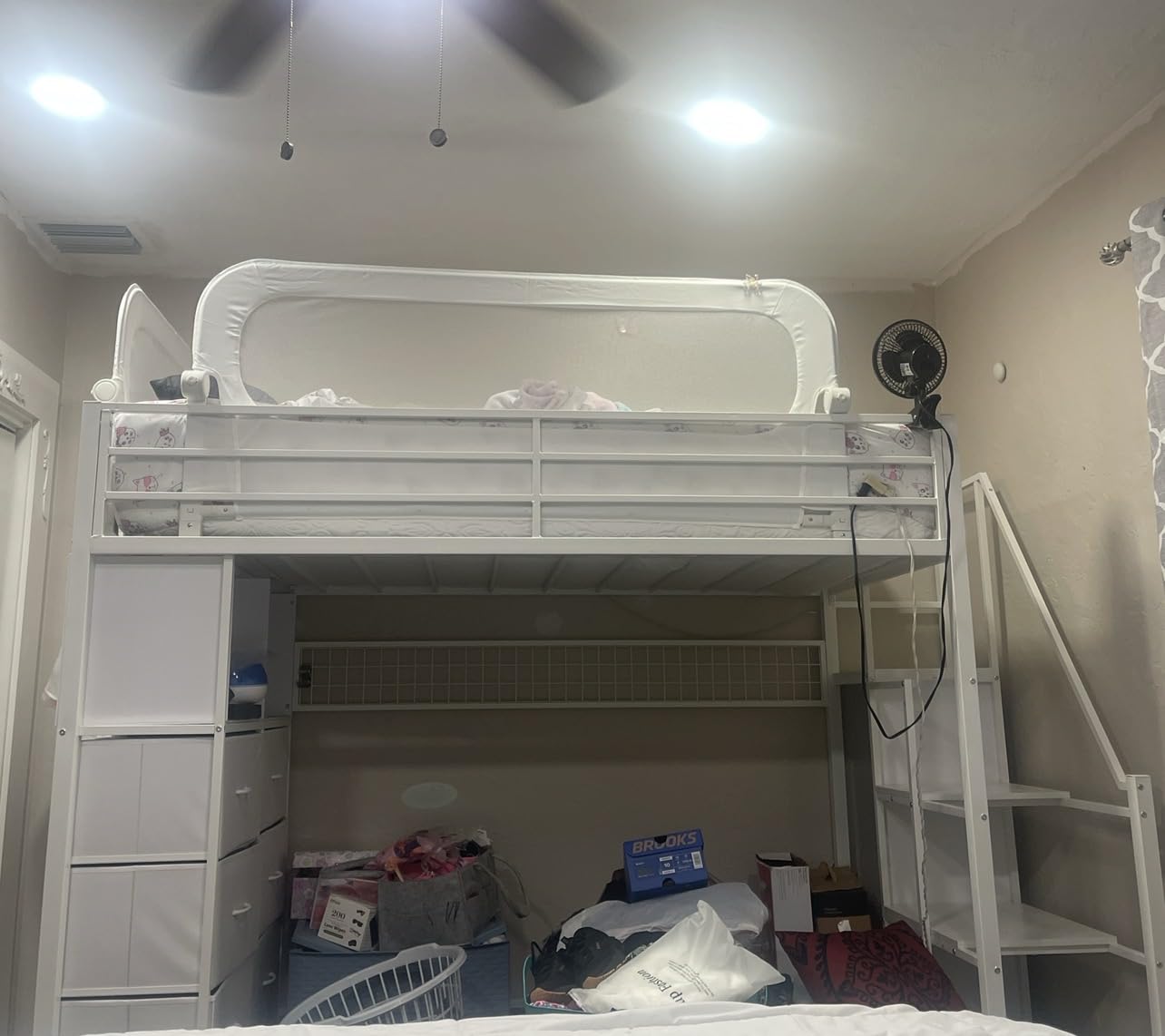 ADORNEVE Twin Size Loft Bed with Storage Stairs and 8 Drawers, White customer photo 2
