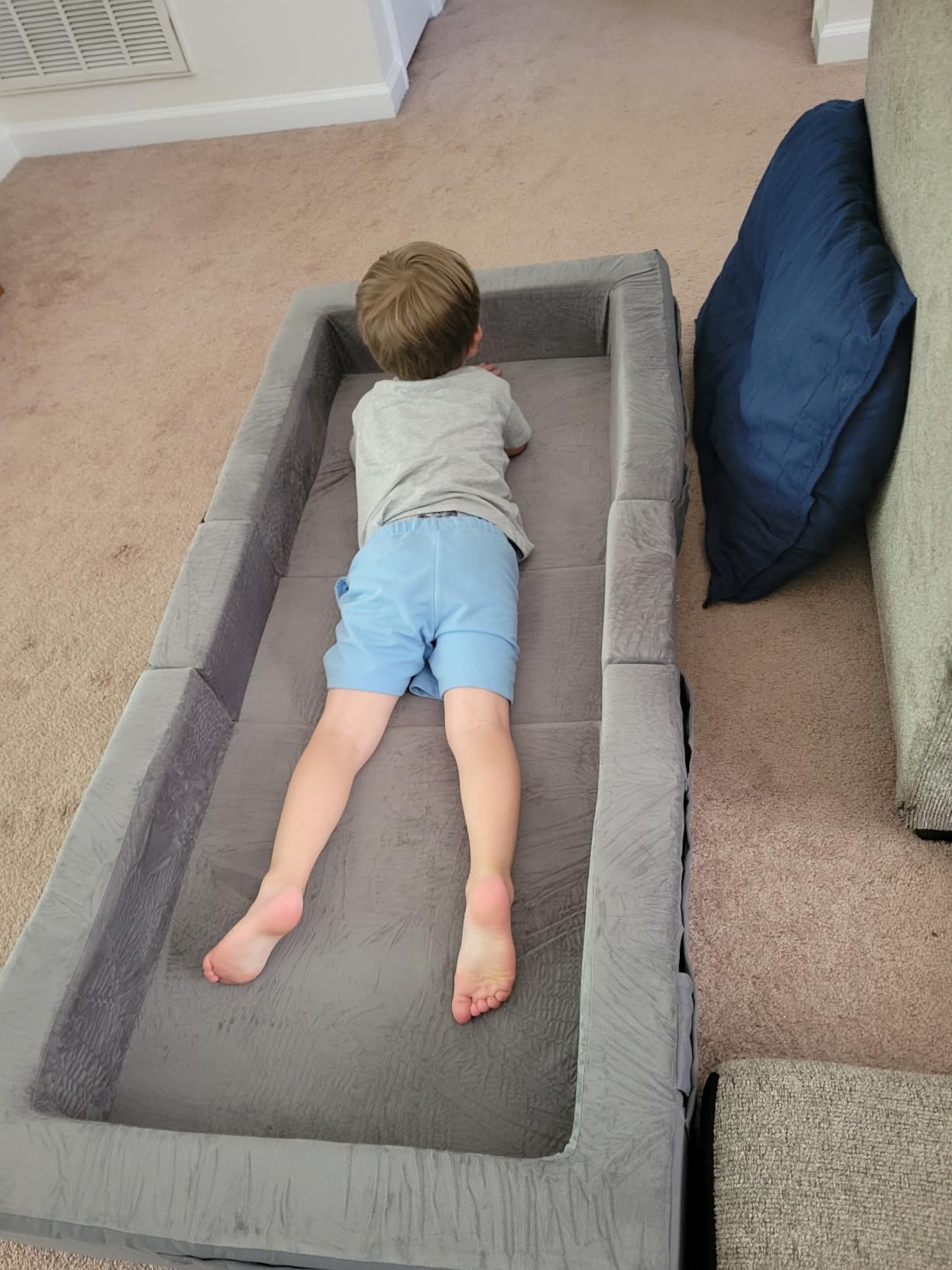 ENITYA Portable Toddler Travel Bed with Soft Foam Safety Rails customer photo 2