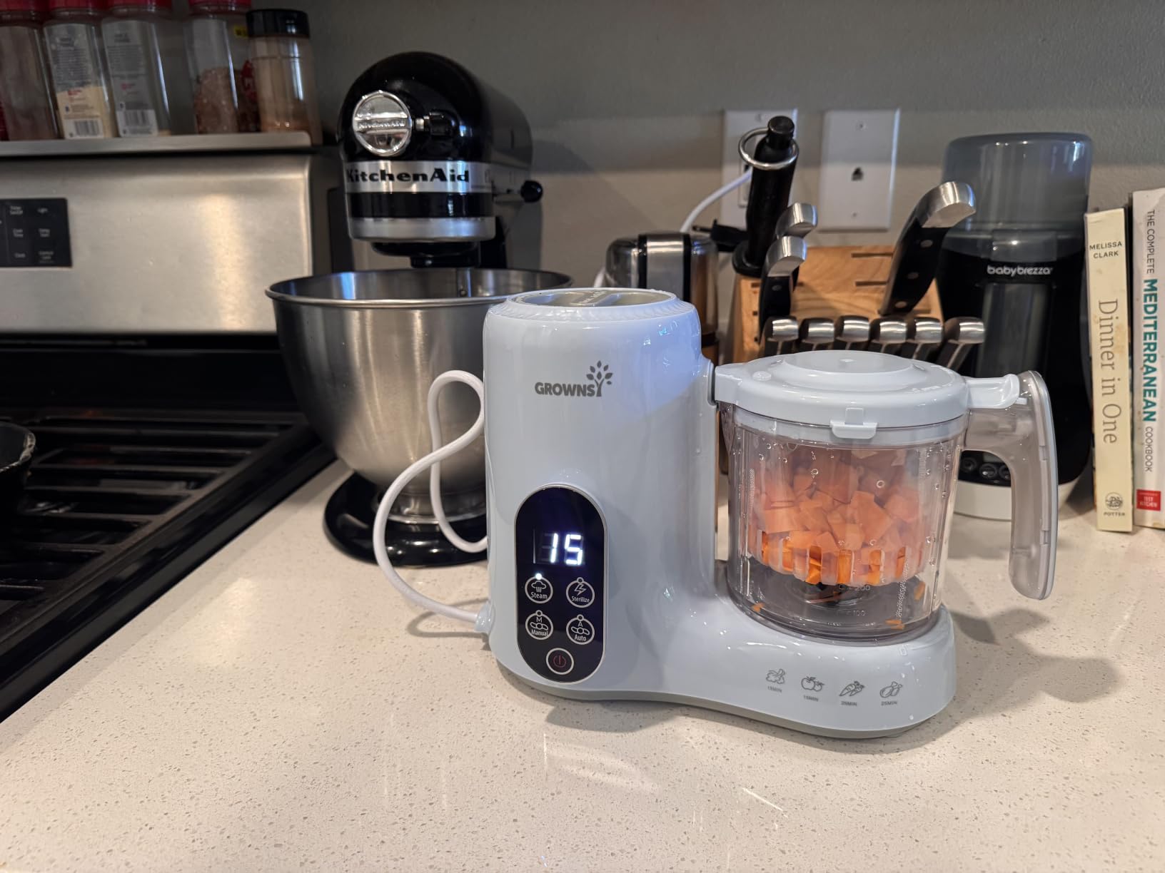 Grownsy Baby Food Maker, Steam & Blend Baby Food Processor, Dark Blue customer photo 2