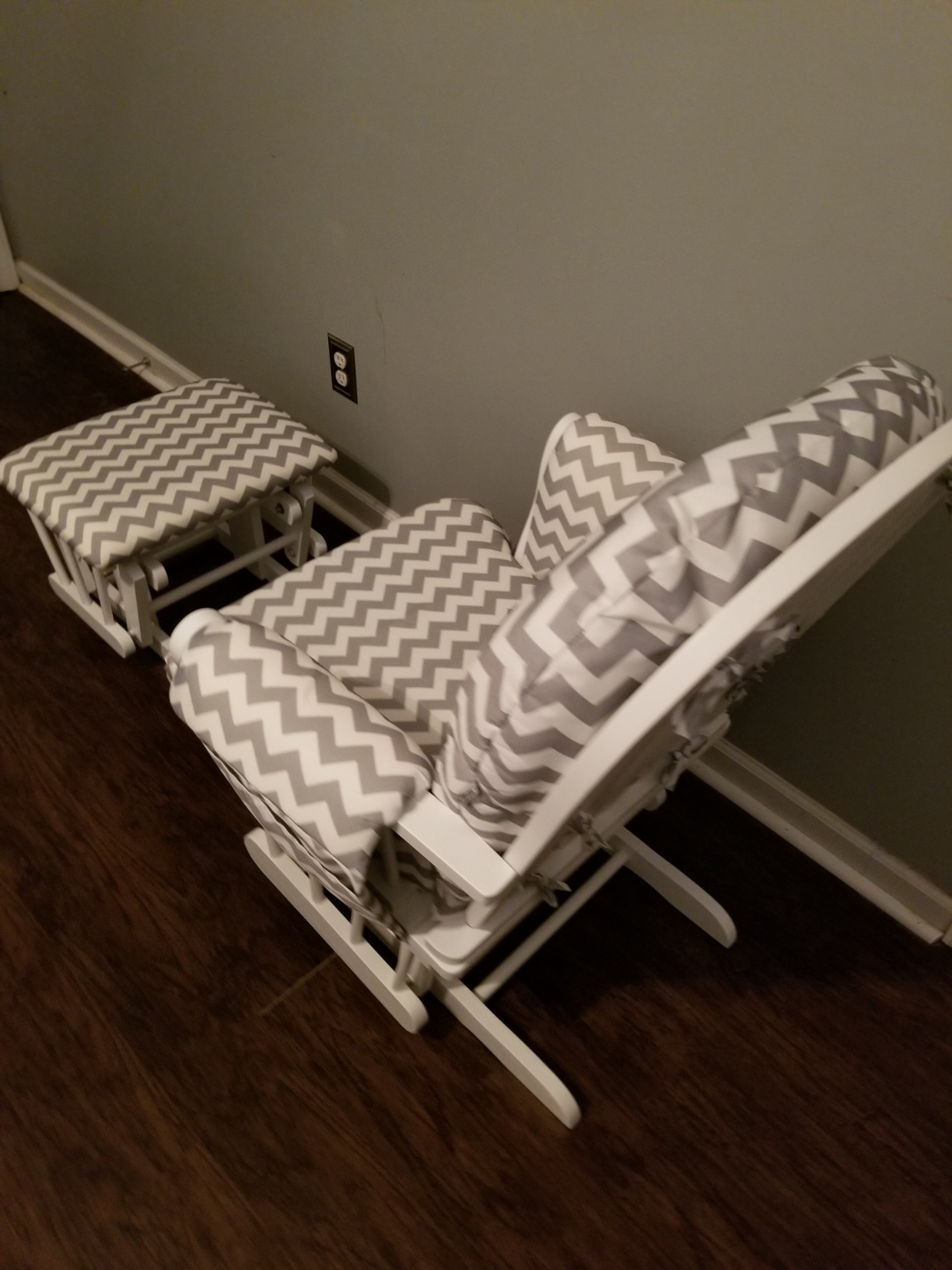 Costzon Nursery Glider with Ottoman, Upholstered Comfort Glider Rocker with Padded Cushion, Storage Pocket, Solid Wood Base, Rocking Chair Nursery for Breastfeeding, Napping (Natural) customer photo 2