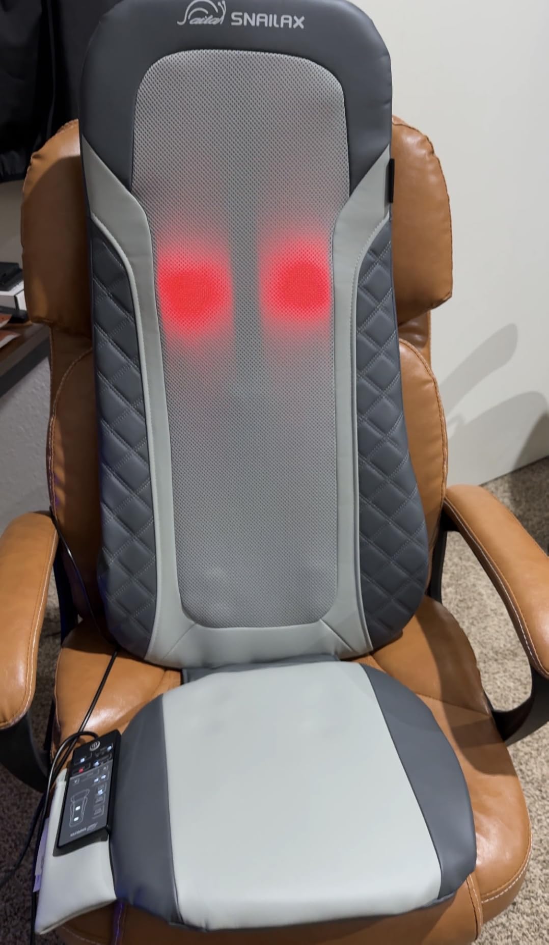 Snailax Shiatsu Back Massager with Heat,Full Back Massager for Pain Relief Deep Tissue,Longer Massage Chair Pad,Back Kneading Shiatsu or Rolling Massage for Chair, Gifts for Women Men Parents customer photo 1
