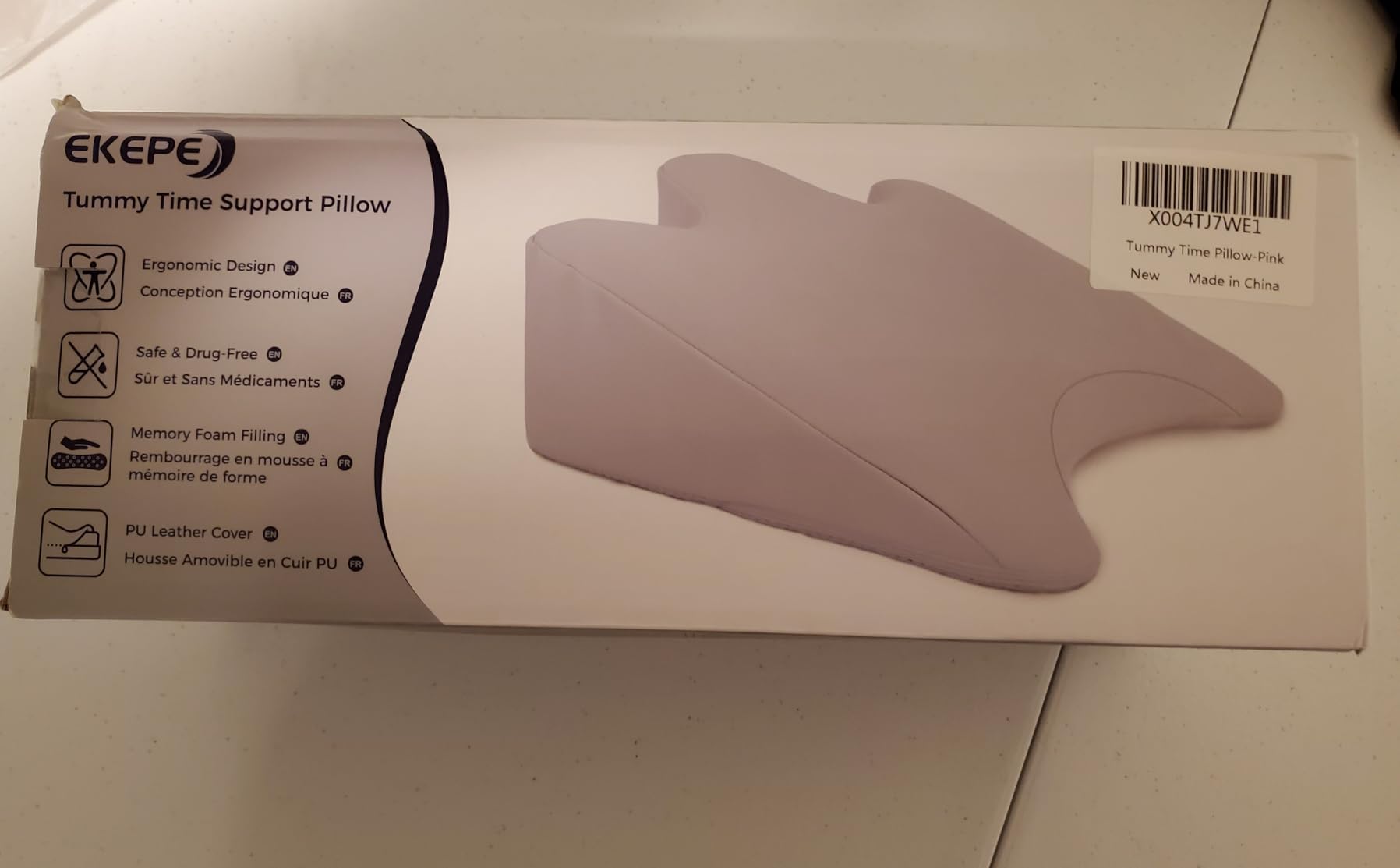 EKEPE 2026 Upgraded Nursing Reflux Prop with Leather Cover for Baby Gas, Colic Relief & Burp, Memory Foam Tummy Time Prop for Infant 0-12 Months Feeding, Neck, Shoulder and Body Support - Grey customer photo 1