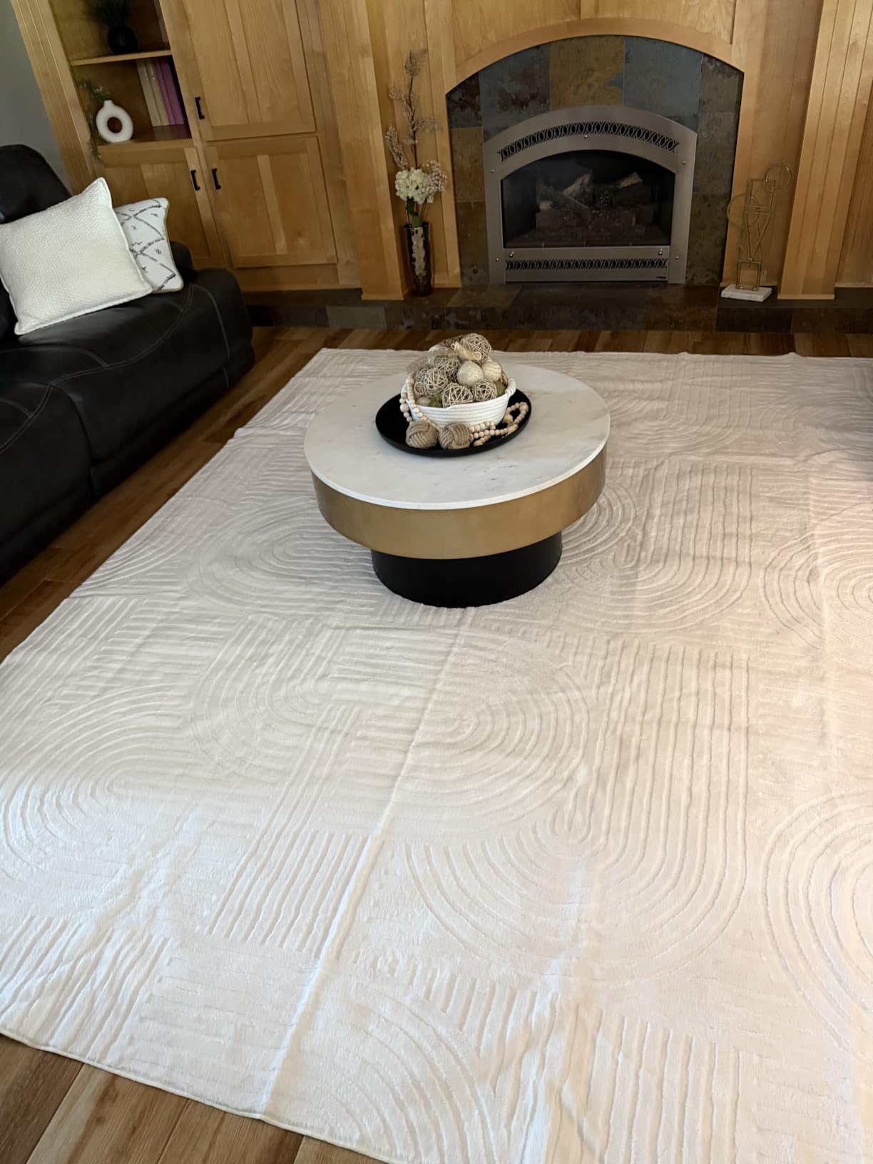 Pauwer 3x5 Area Rugs for Living Room, Modern Non Slip Washable Rug, Beige customer photo 1