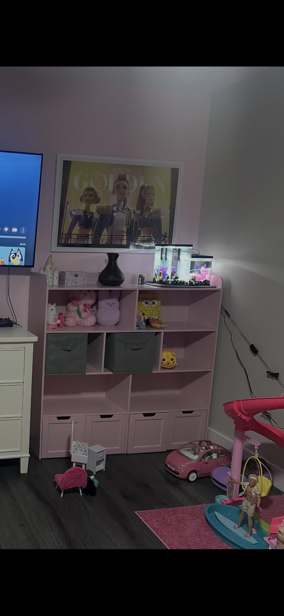 Gizoon Toy Storage Cabinet with 4 Movable Drawers and 8 Open Shelves White customer photo 1