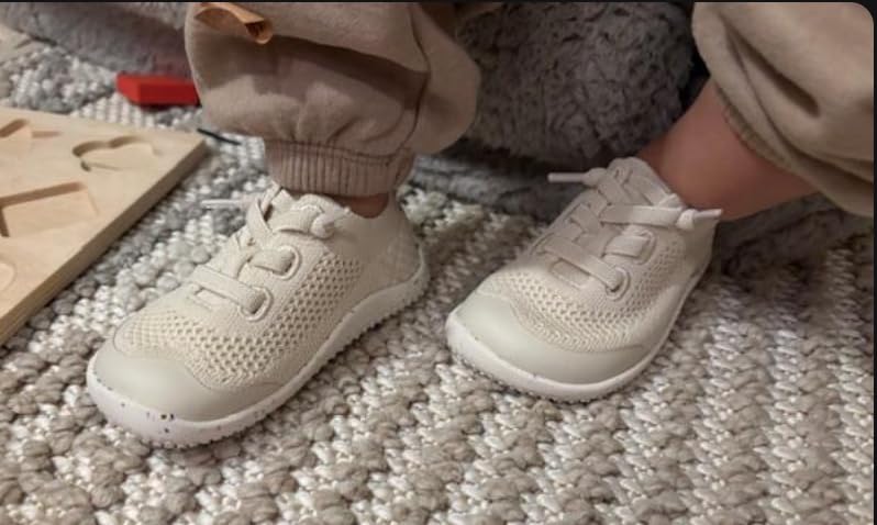Toddler Barefoot Shoes - Wide Toe Box Zero Drop Flexible Lightweight Sneakers - Breathable Non-Slip Easy On/Off Skin-Friendly Minimalist for Indoor Outdoor Walking Running customer photo 2
