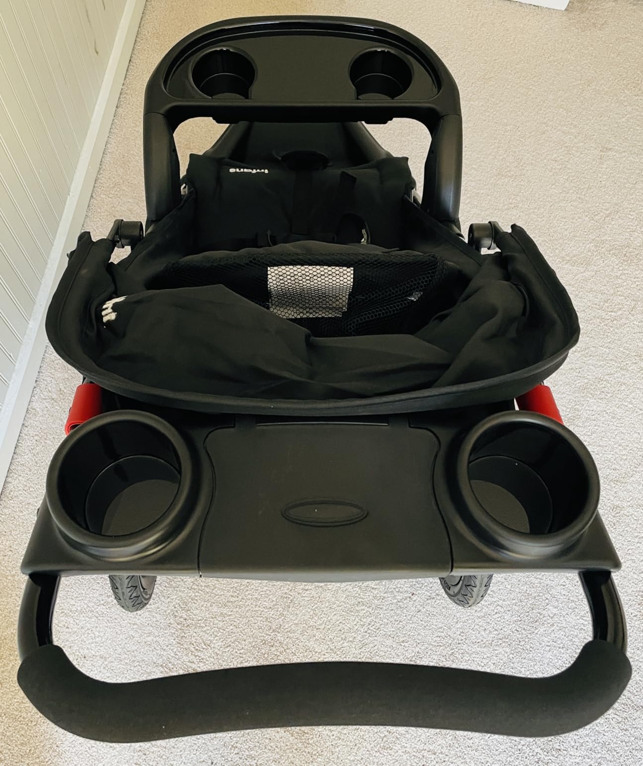 INFANS Jogging Stroller, Foldable Jogger with Air-Filled Tires Shock Absorbing Suspension Adjustable Backrest, Baby Running Strollers customer photo 2