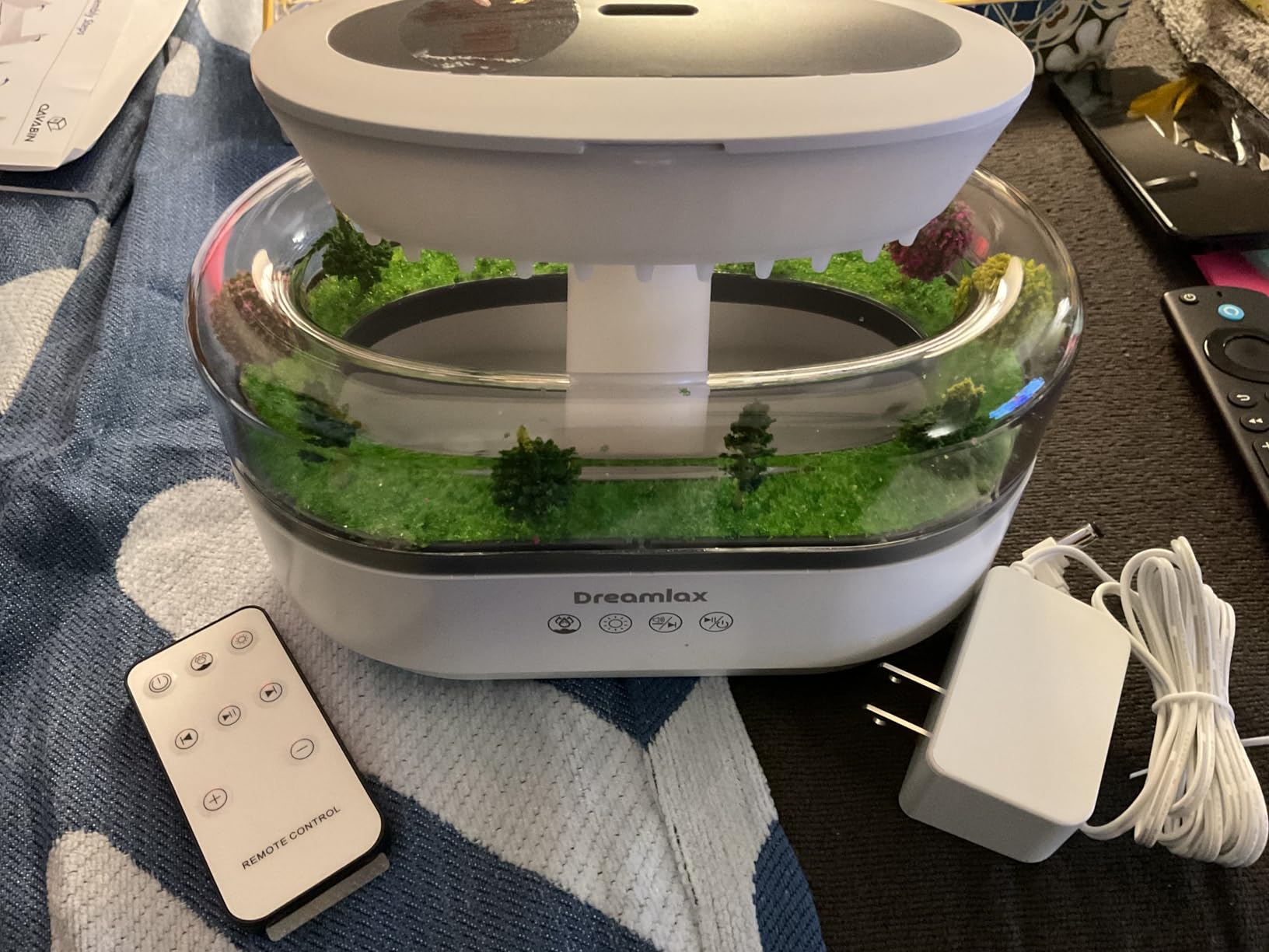 Dreamlax Rain Humidifiers for Bedroom – Cool Mist Essential Oil Diffuser, White Noise Machine with 10 Nature Sounds, 7 LED Lights, Remote Control & Decorative Raindrop Lamp customer photo 1