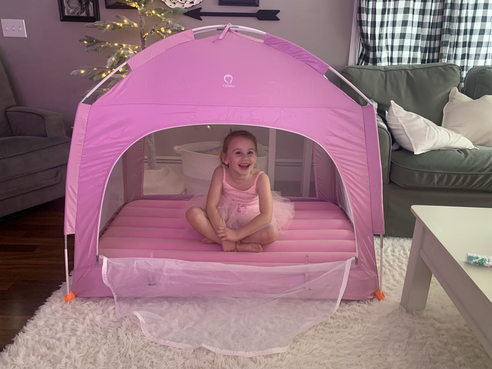 QPAU Kids Air Mattress with Tent and Fast Pump, for Ages 3+ Girls Princess customer photo 2