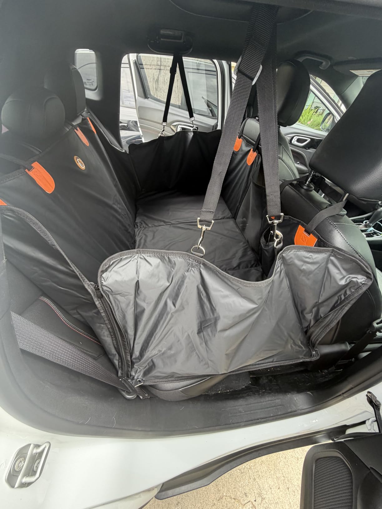 MYJAQI Back Seat Extender for Dogs, Hard Bottom Dog Car Seat Cover customer photo 1