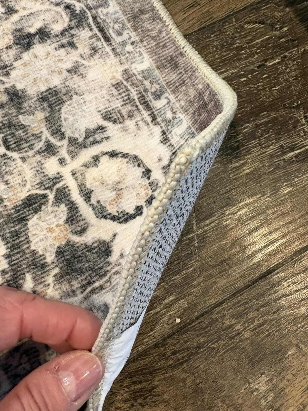 YOUFORTONG Living Room 7x7 Square Rug: Vintage Washable Non-Slip Area Rugs with Rubber Backing for Bedroom Nursery Soft Thin Stain Resistant Carpet Floor Decor Mat for Dining Room Kitchen (Beige, 7X7) customer photo 2