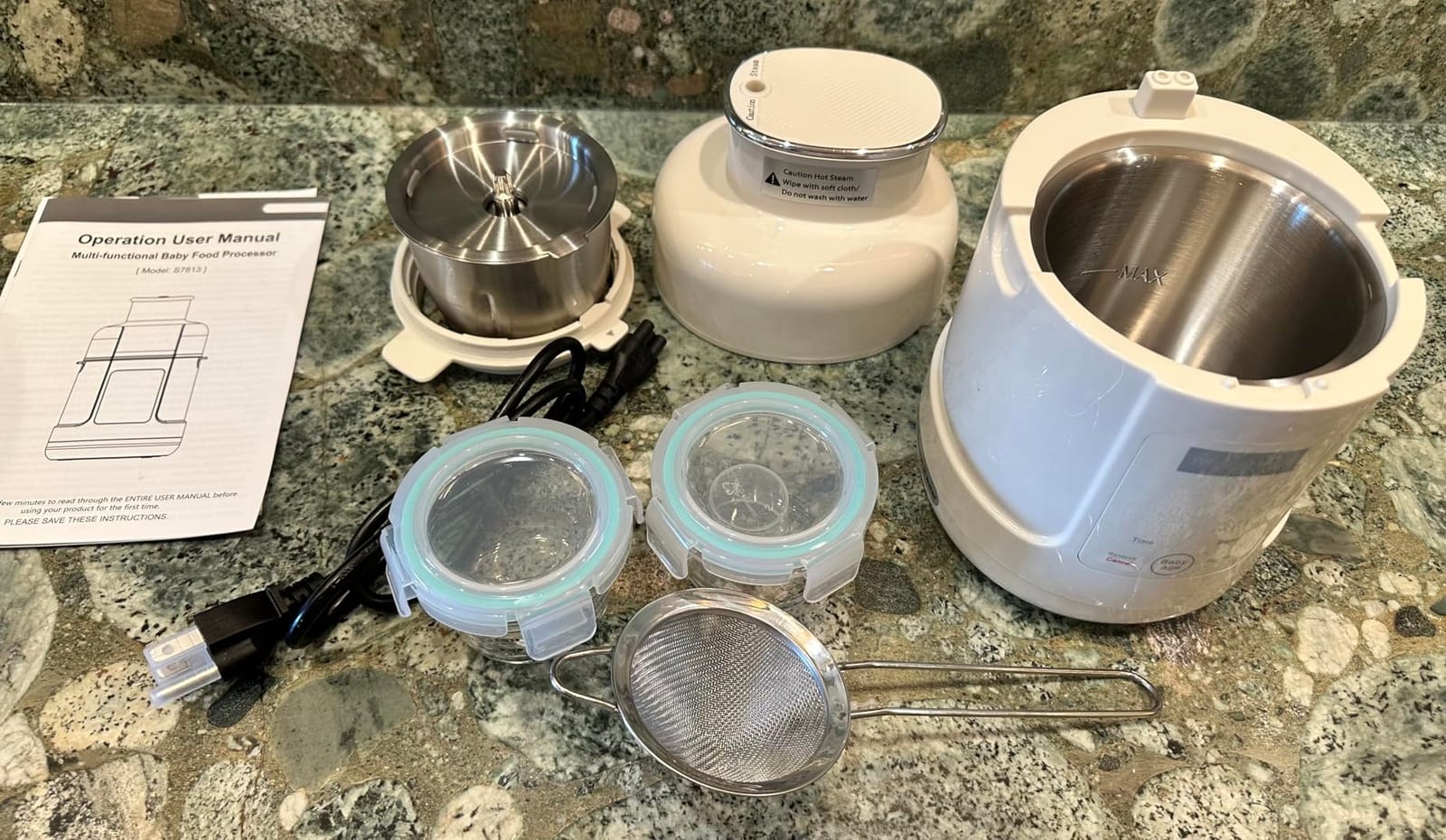 Stainless Steel Baby Food Maker Steamer, Blender, Strainer & 2 Jars customer photo 2