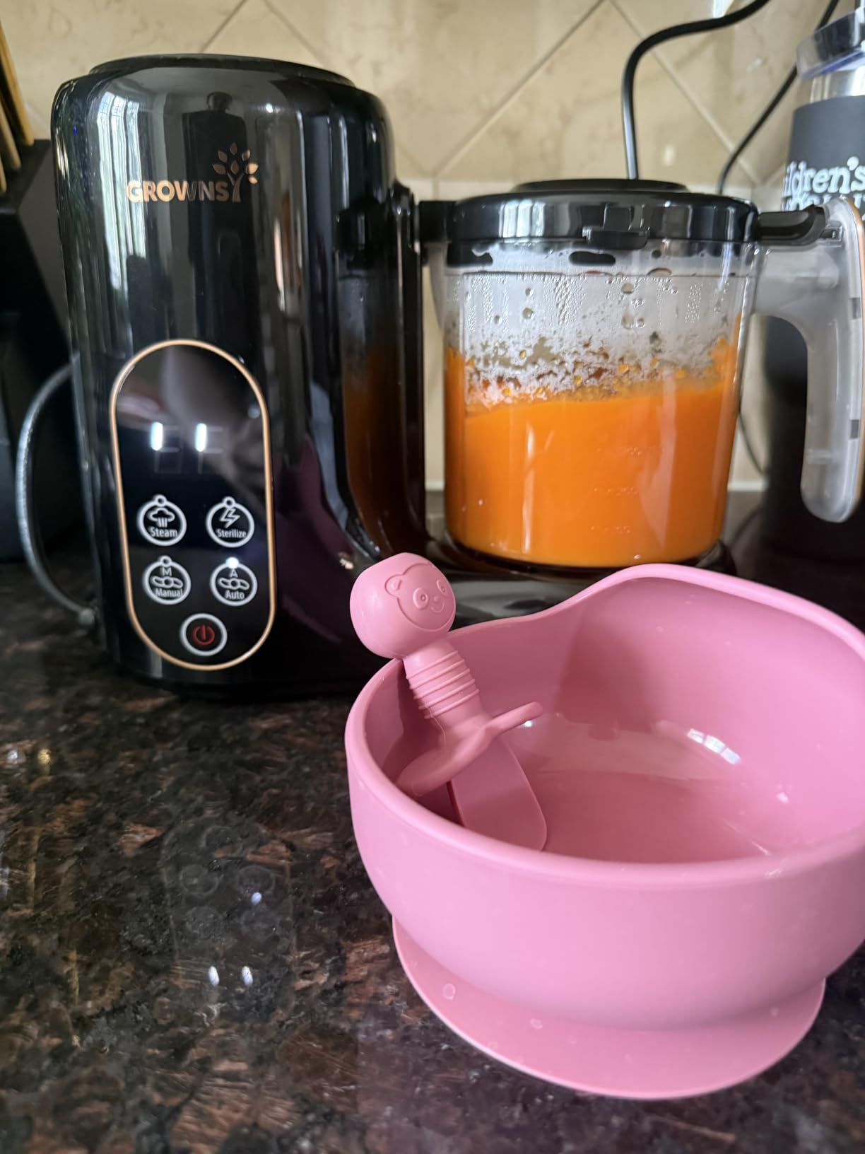 Grownsy Baby Food Maker & Processor with Dual-Layer Steam Basket,Cream customer photo 2