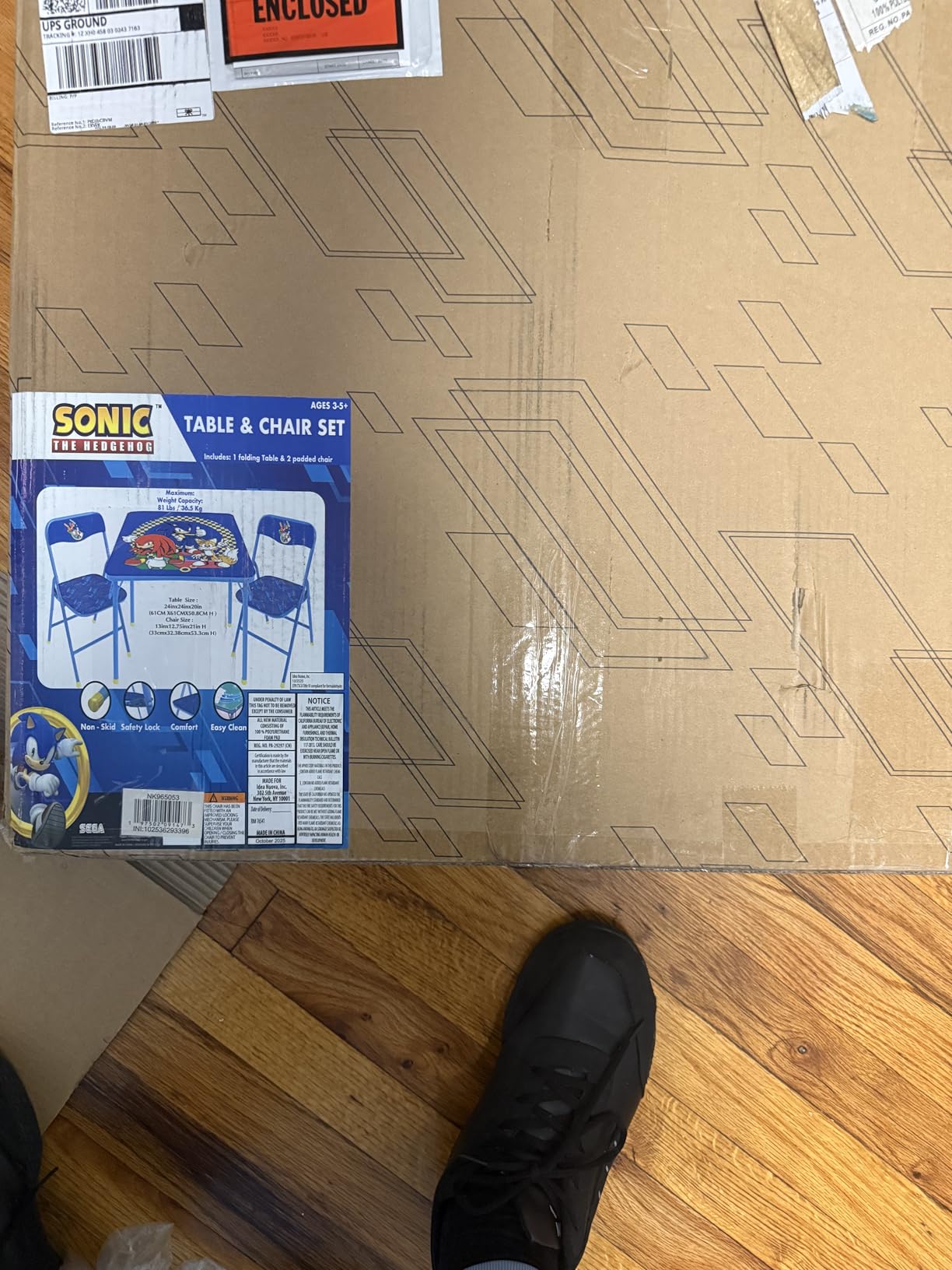 Sega Sonic The Hedgehog Kids Table and Chair Set, 3-Piece Square Table with 2 Folding Chairs for Playroom & Activities customer photo 2
