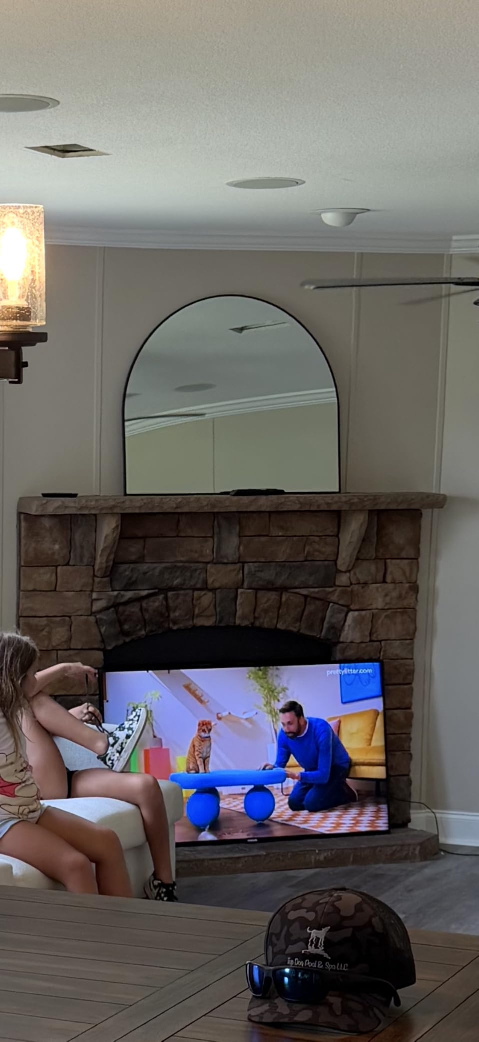 CIRCUMI Arched Wall Mirror 36”x30”, Black Arched Mirror for Entryway&Mantel customer photo 1
